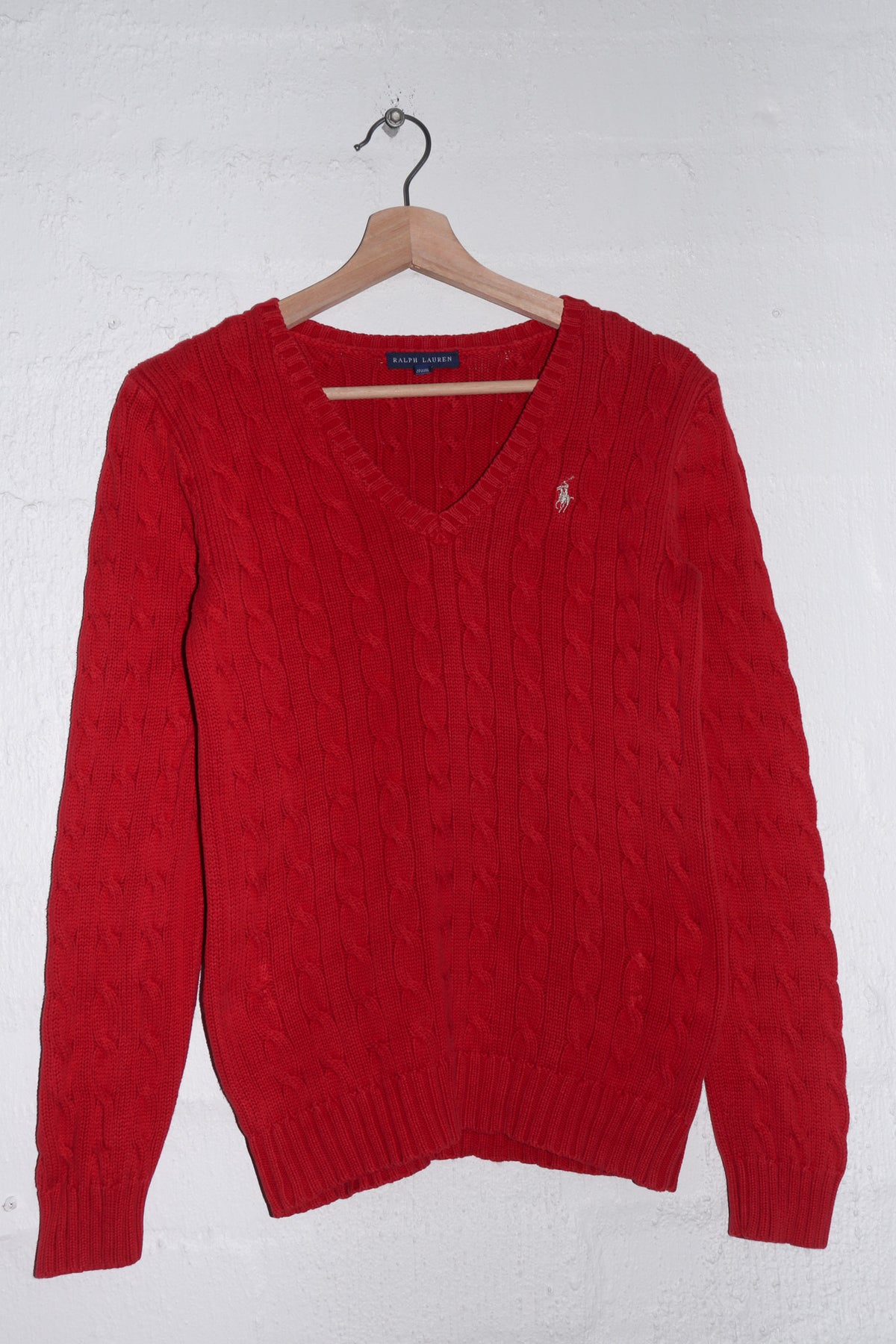 Vintage Polo Ralph Lauren Embroidered Logo Red Knitted Sweater (M)