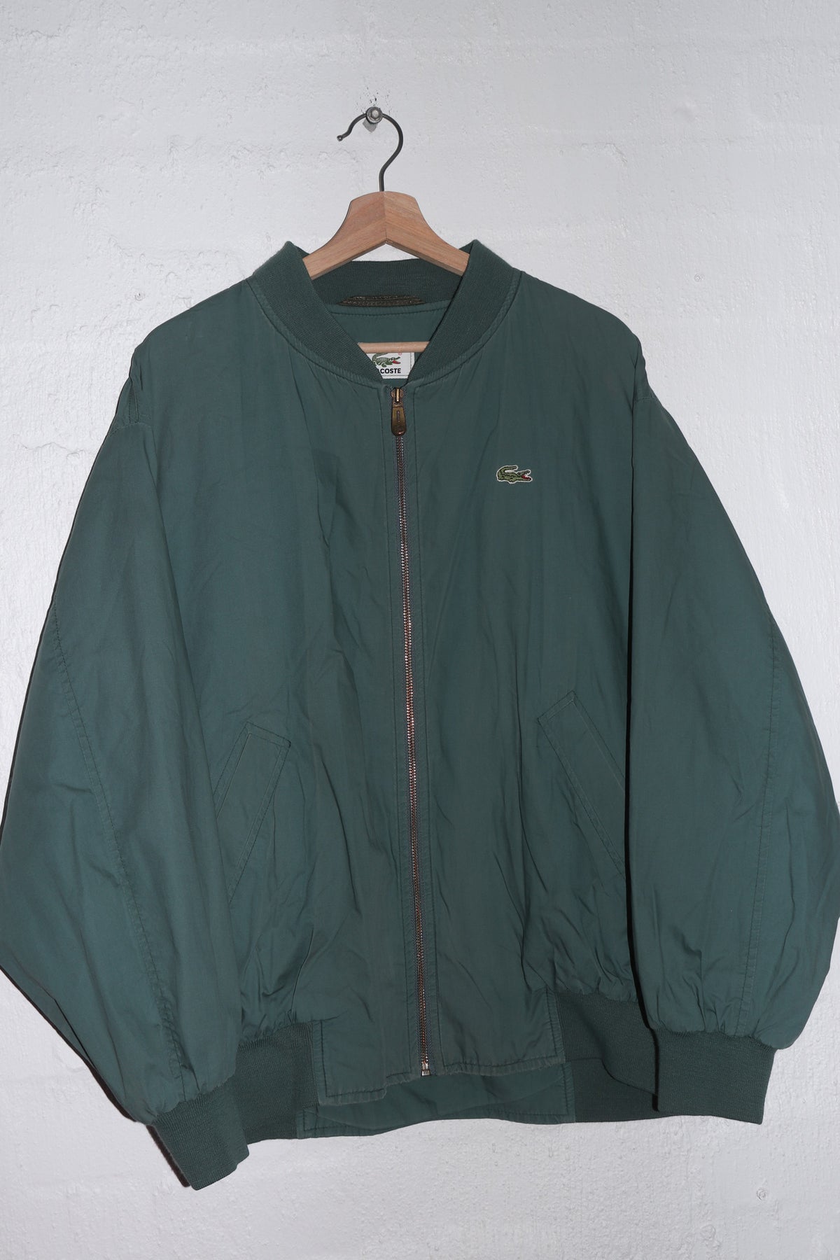 Vintage 90s Lacoste Embroidered Logo Forest Green Swing Jacket (L)