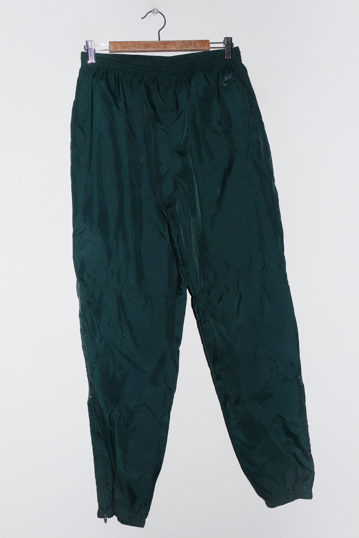 Vintage 90s Nike Embroidered Tonal Swoosh Forest Green Track Pants (32-34)