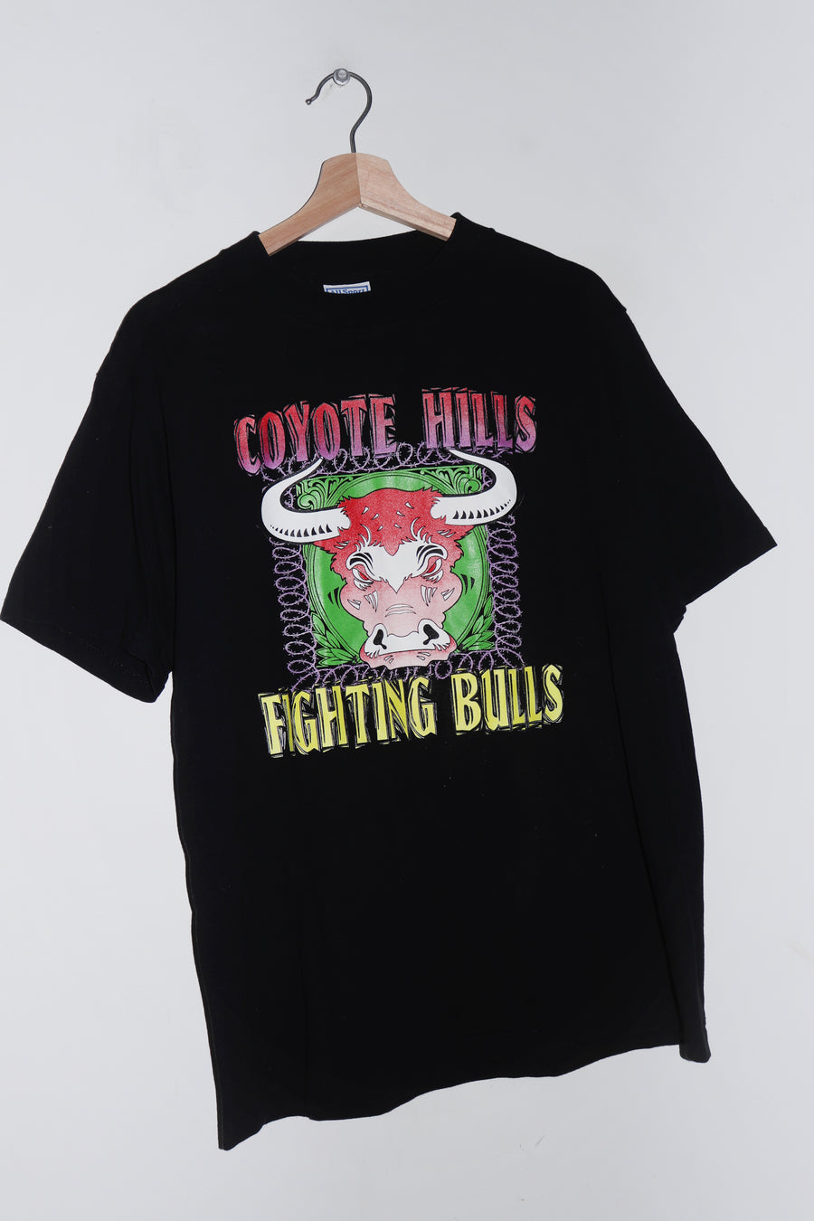 Vintage 90s Coyote Hills Fighting Bulls Double Sided Graphic Tee (M-L)