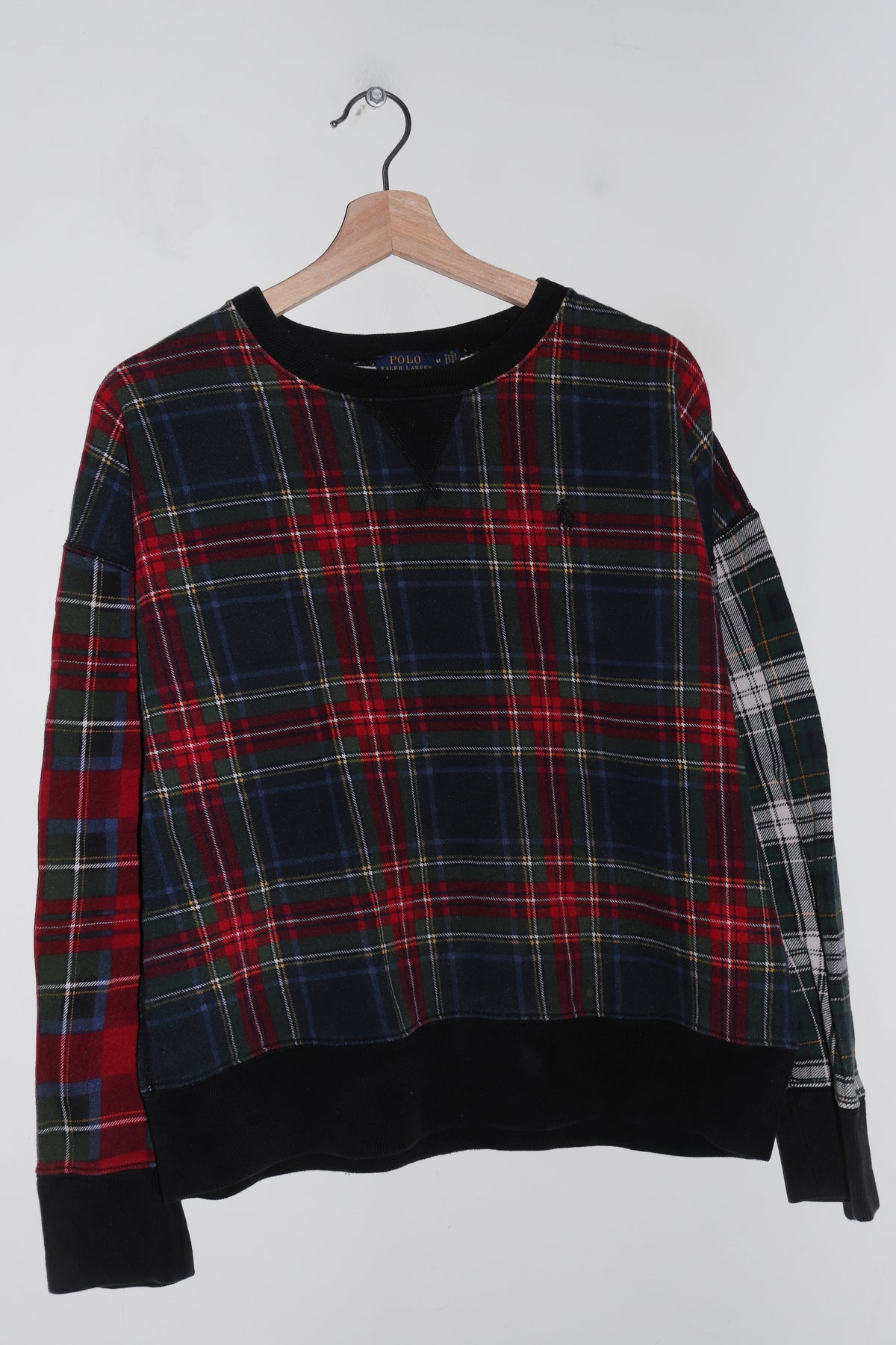 Polo Ralph Lauren Embroidered Logo Faded Tartan Sweatshirt (M)
