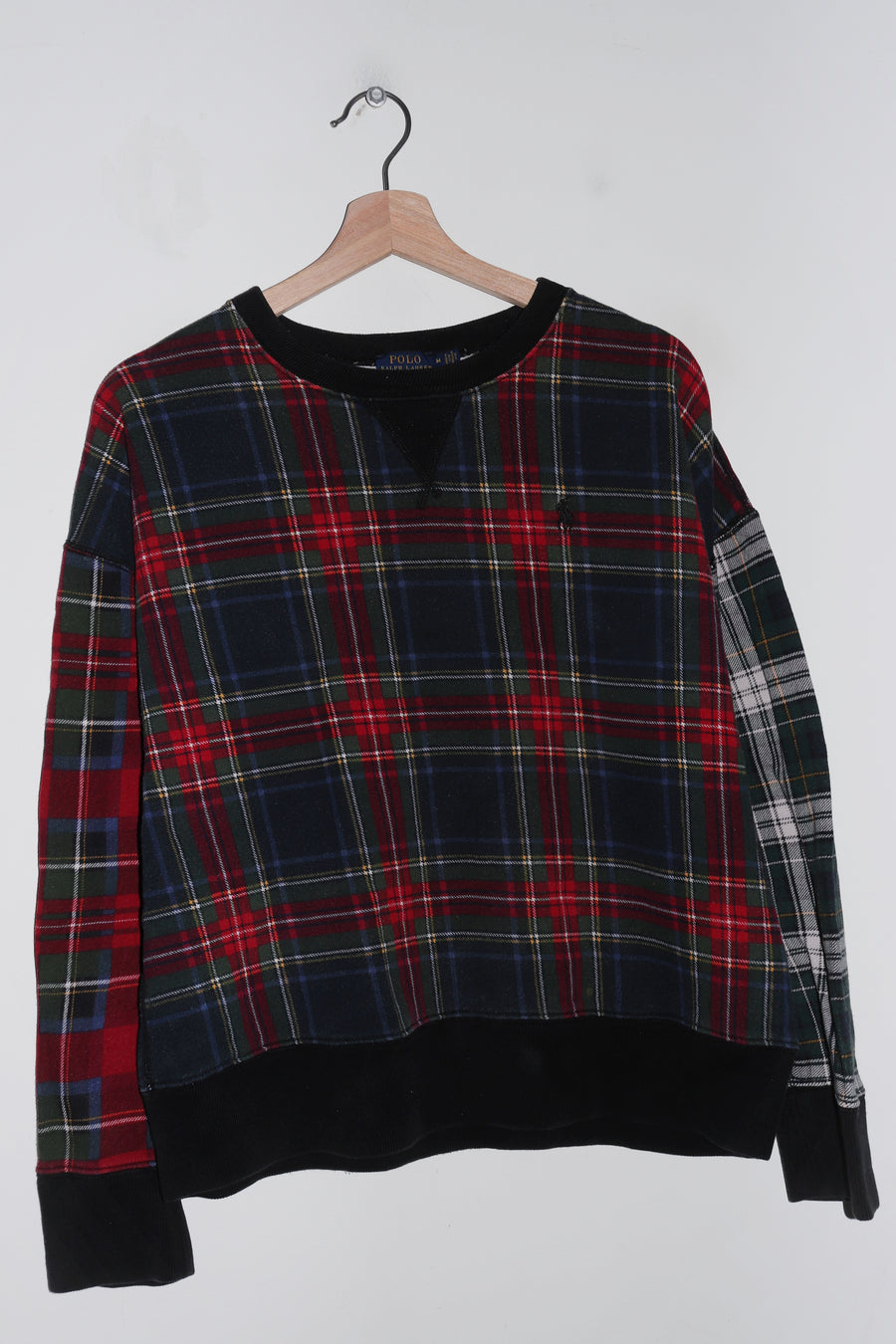 Polo Ralph Lauren Embroidered Logo Faded Tartan Sweatshirt (M)