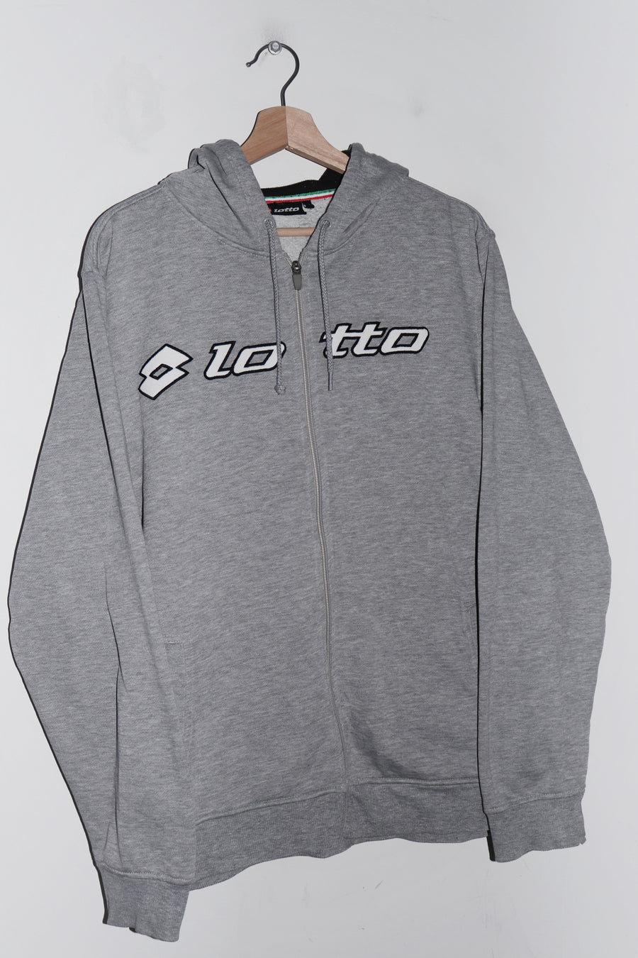 Vintage Lotto Embroidered Spellout Football Cotton Hooded Jacket (L-XL)
