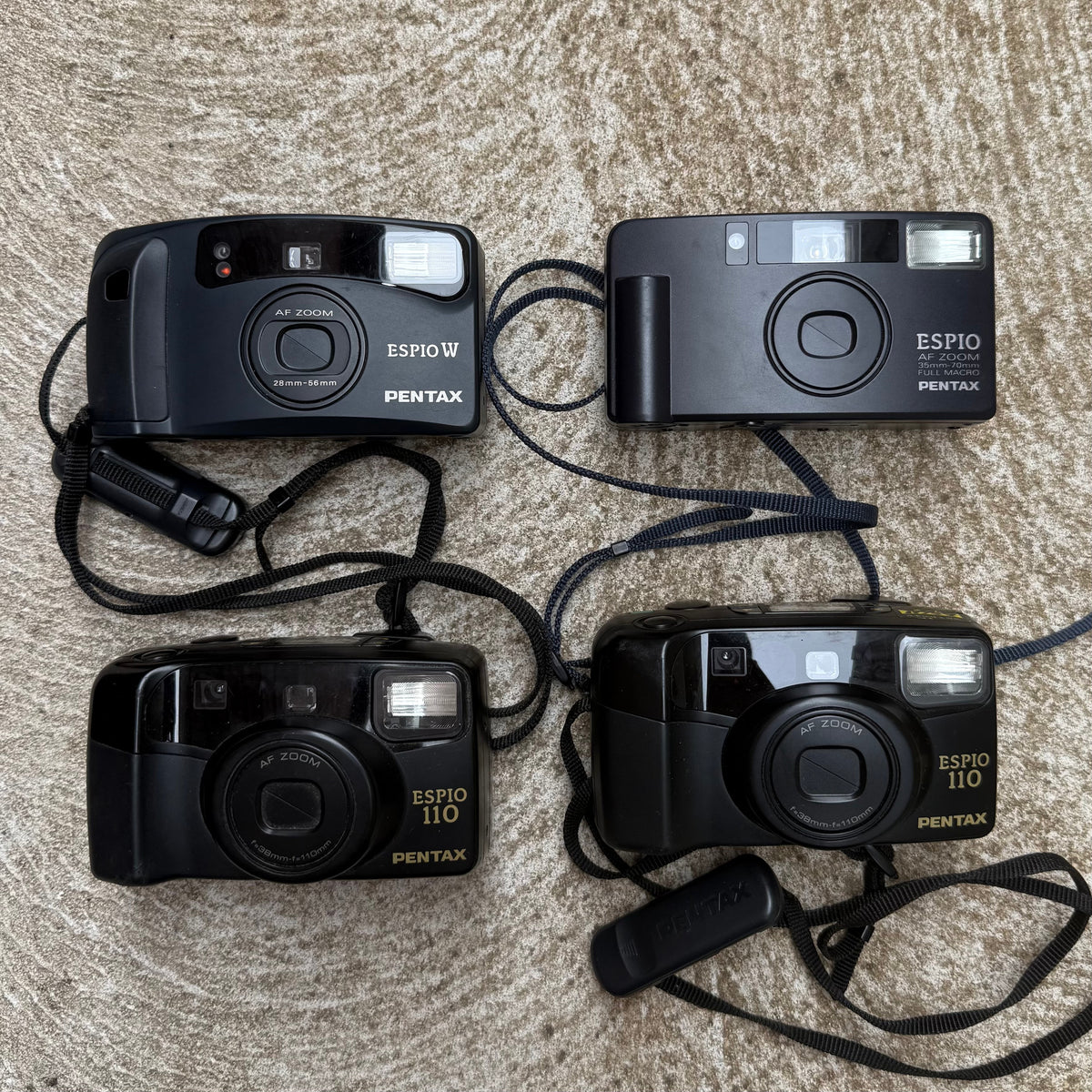 NON-WORKING Vintage Pentax Espio W / 100 35mm Film Camera Lot of 4