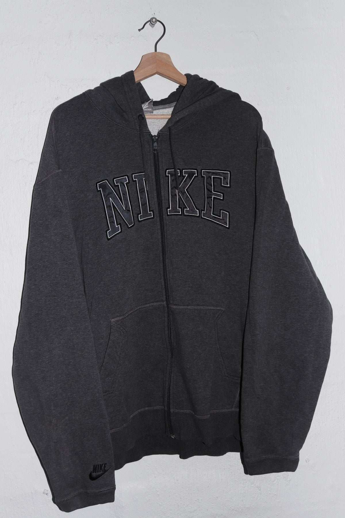Vintage Nike Embroidered Spellout Thick Cotton Hooded Jacket (L-XL)