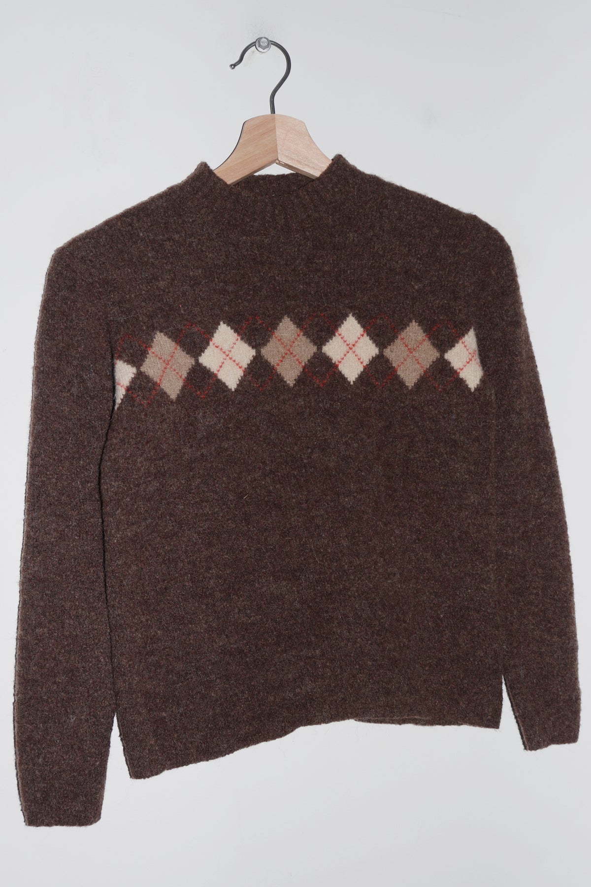 Vintage McGregor Argyle Pattern Brown Knitted Sweater (XS/XS-S)