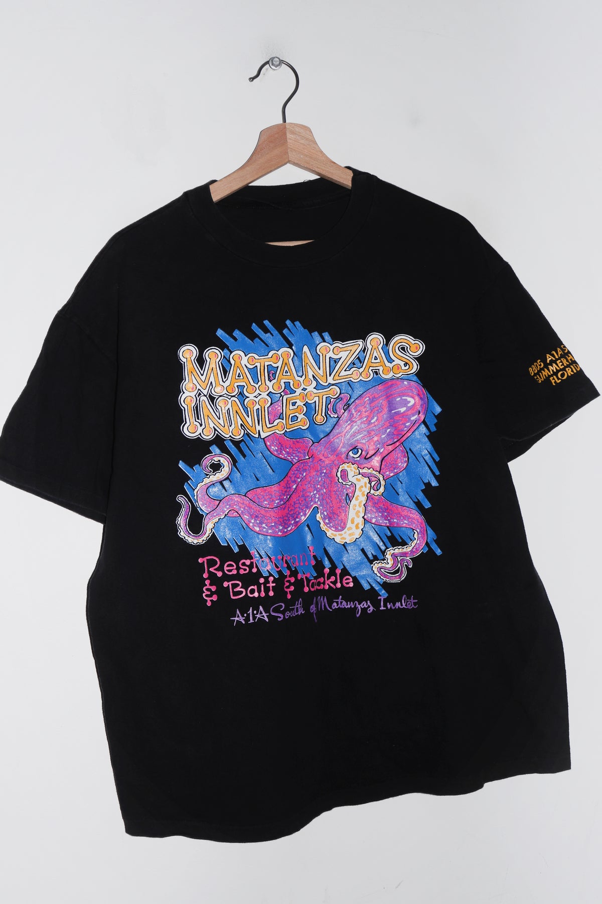 Vintage 90s Octopus Faded Black Graphic Tee (M-L)