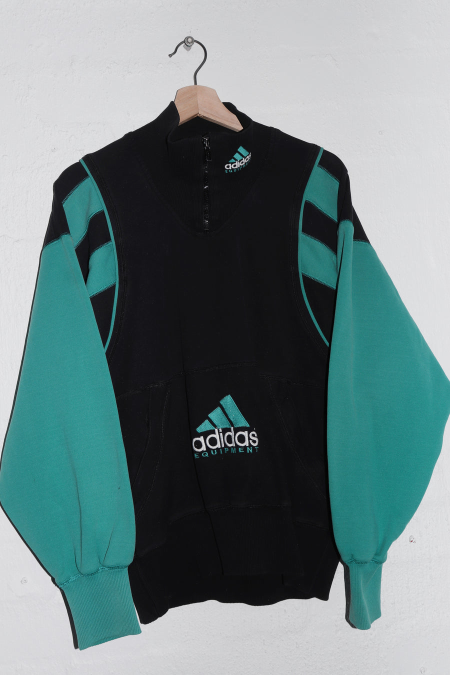 Vintage 90s Adidas Equipment Graphic Quarter Zip Jumper (Rare) (M)