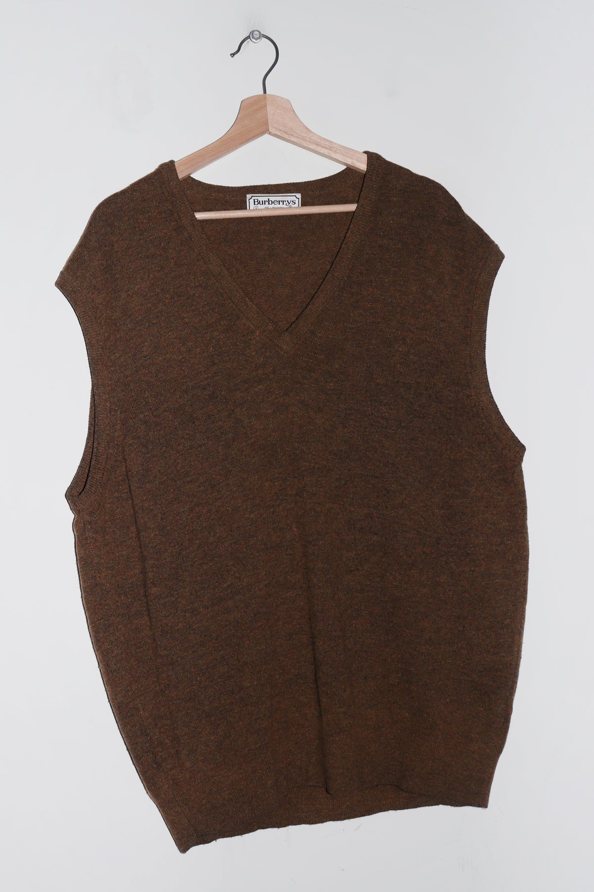Vintage 90s Burberrys Brown Knitted Sweater Vest (XL)