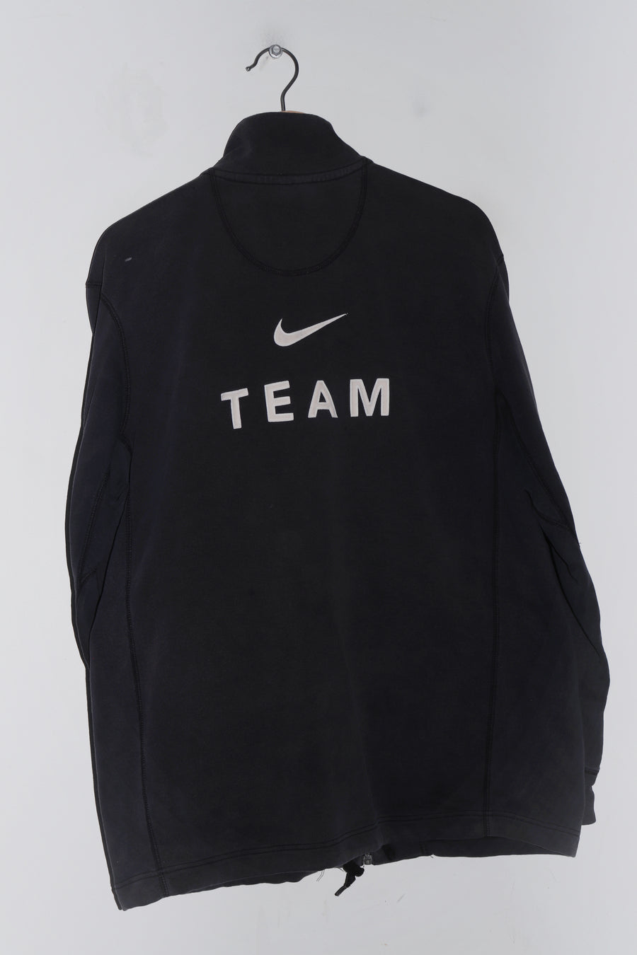 Vintage Nike Team Swoosh Graphic Faded Black Cotton Jacket (M-L)