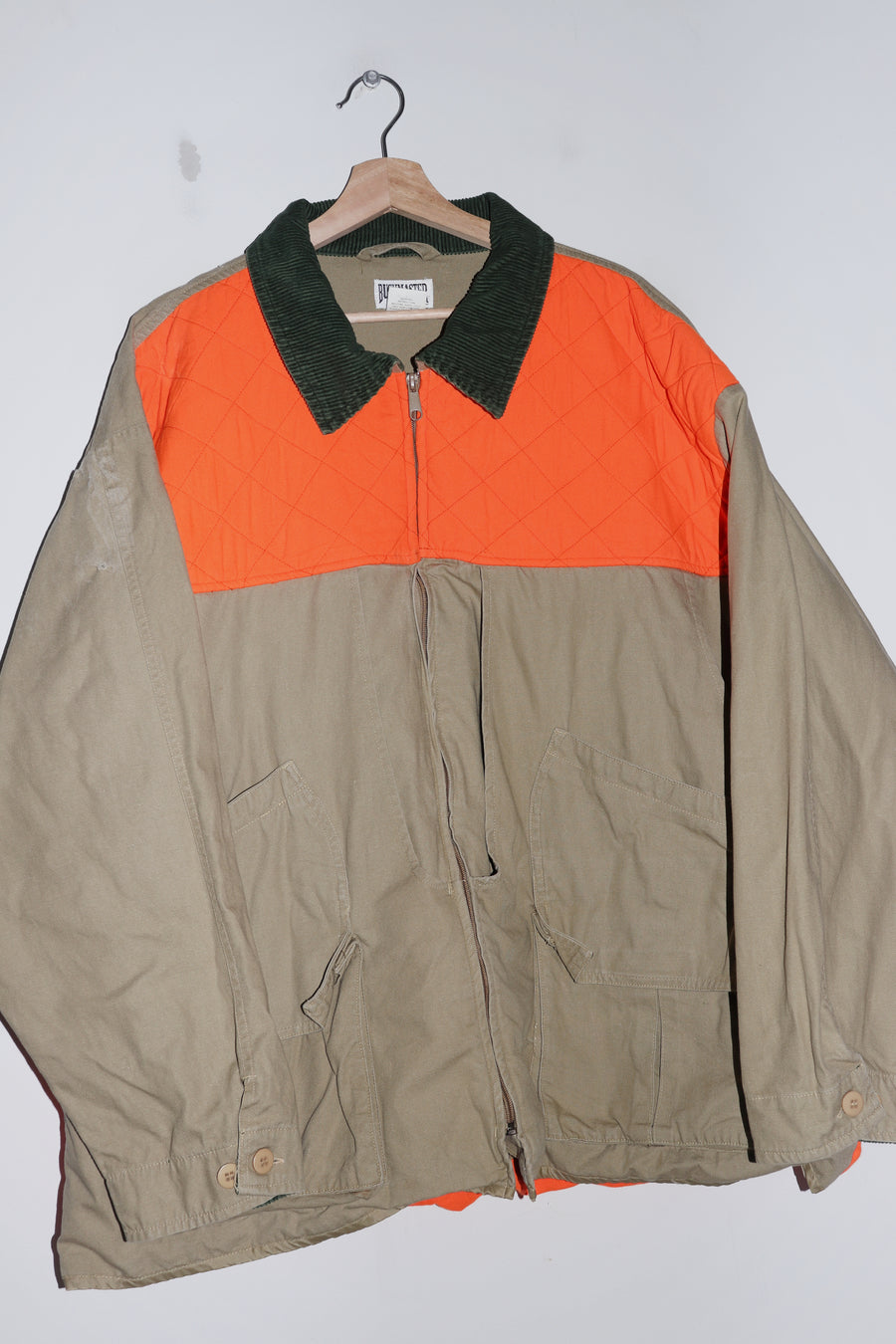 Vintage Quilted Corduroy Collared Thick Padded Hunting Jacket (XL+)
