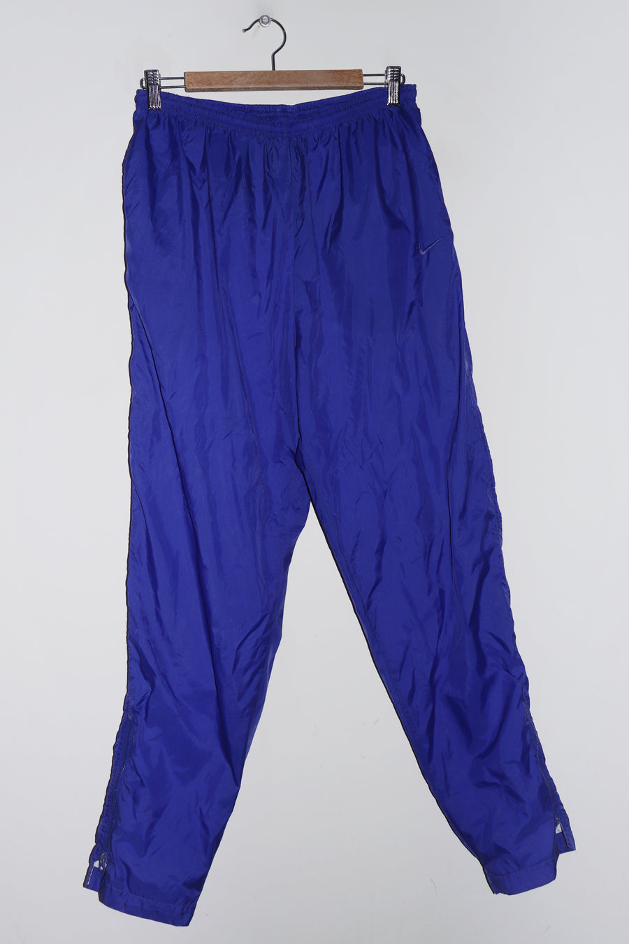Vintage 90s Nike Embroidered Mini Swoosh Blue Track Pants (30-32/10-12)