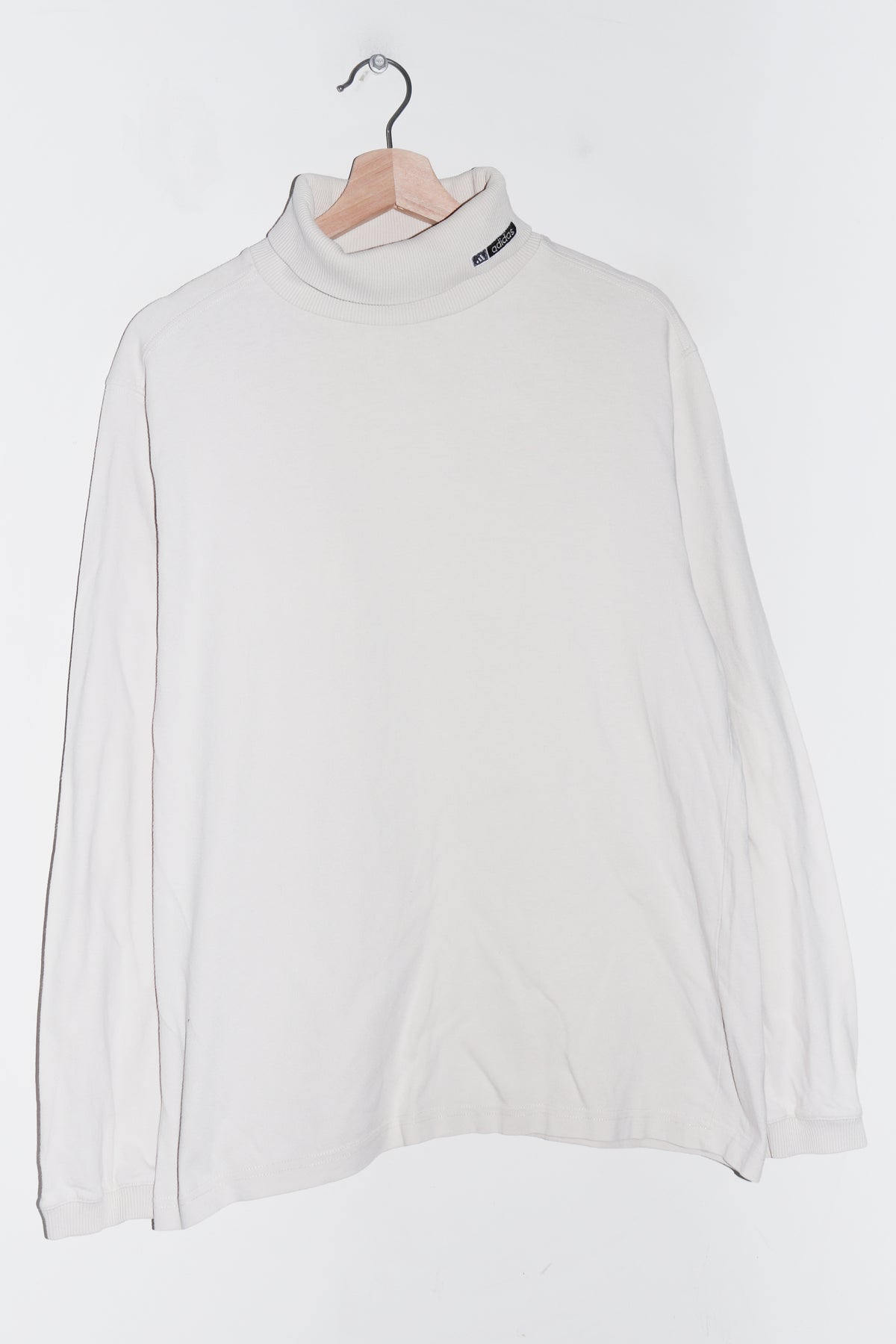 Vintage Adidas Embroidered Logo Cream Turtle Neck Long Sleeve (2003) (M)
