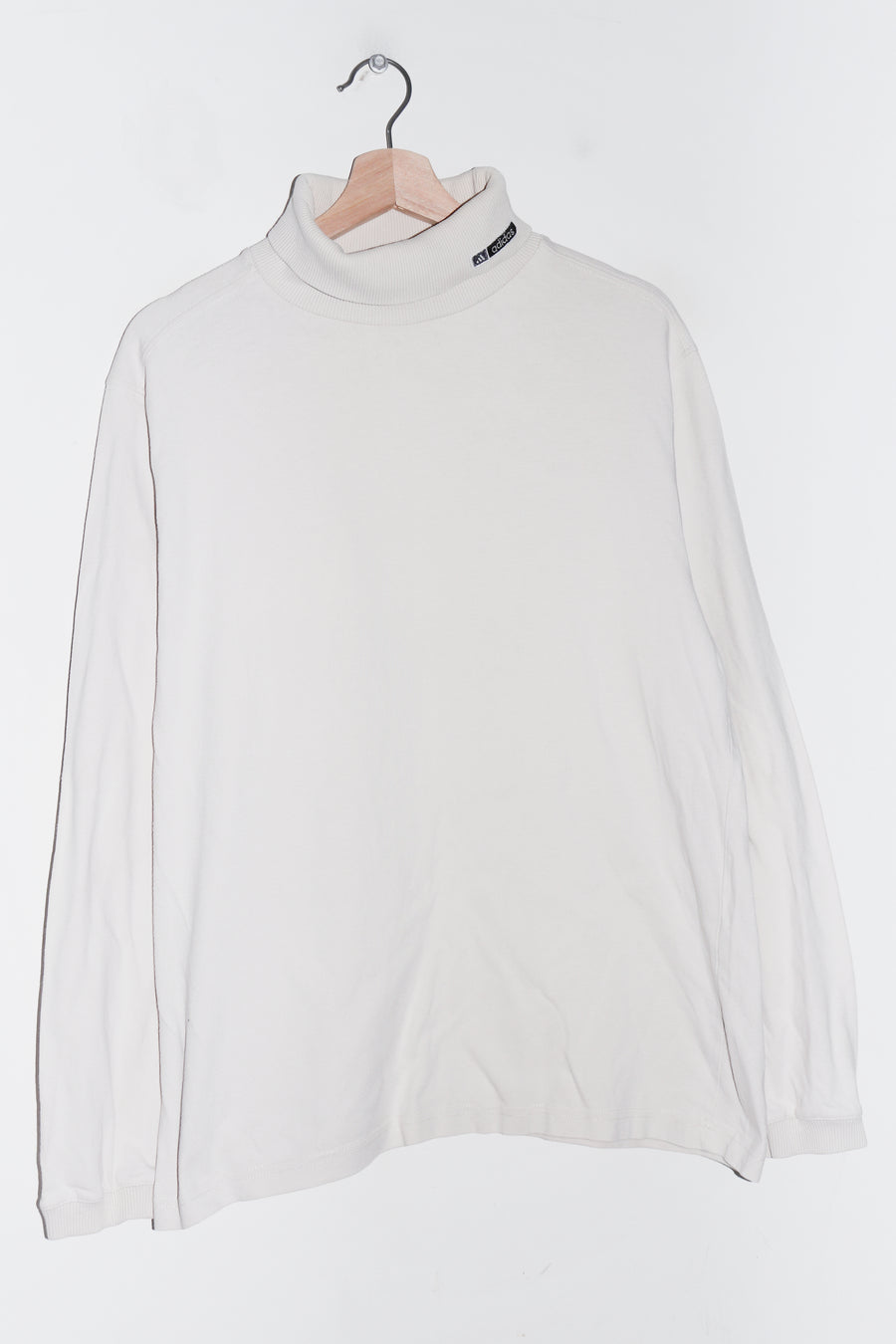 Vintage Adidas Embroidered Logo Cream Turtle Neck Long Sleeve (2003) (M)