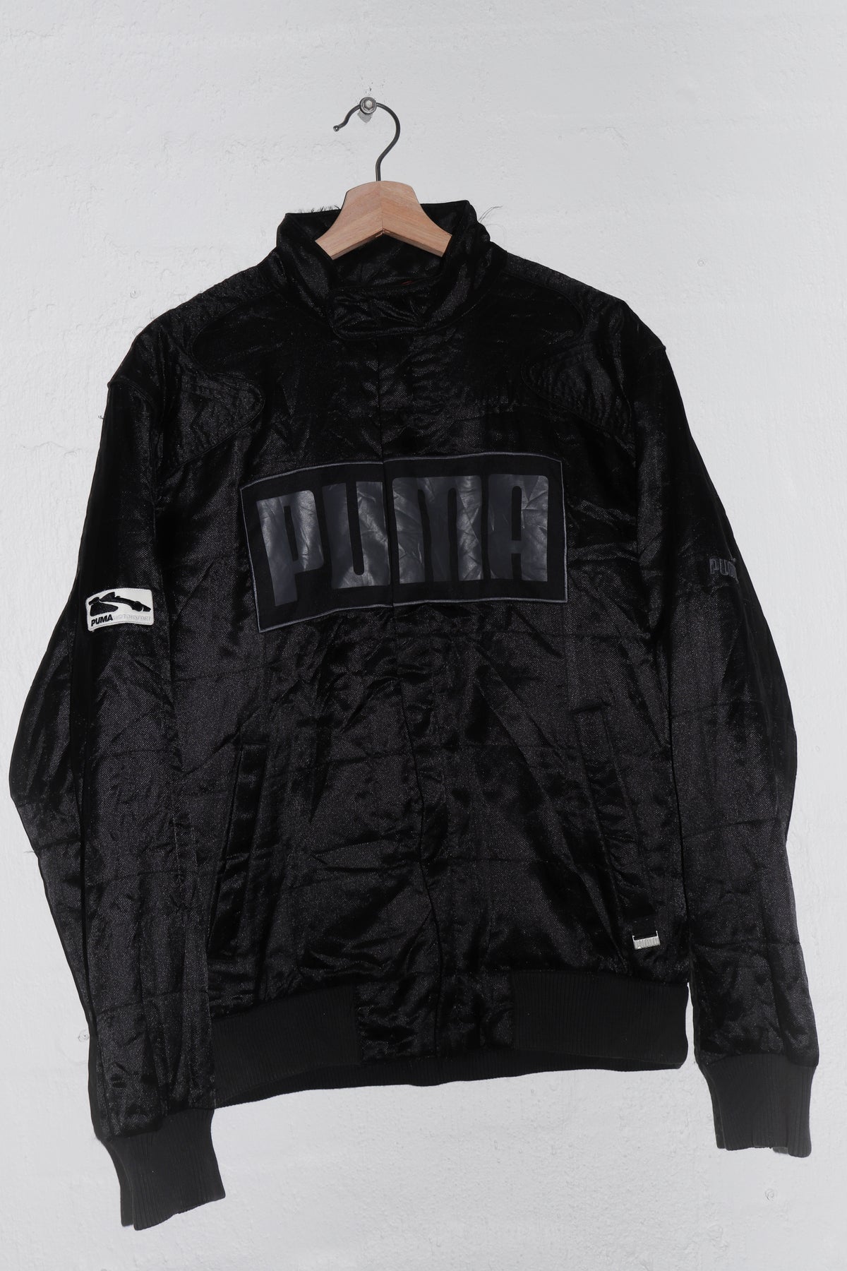 Vintage 2000s Puma Spellout Padded Racing Jacket (M)