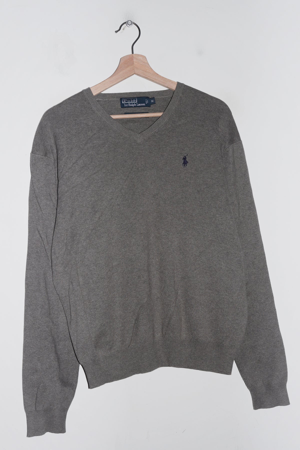 Polo Ralph Lauren Embroidered Logo Pima Cotton Grey Knitted Sweater (M)