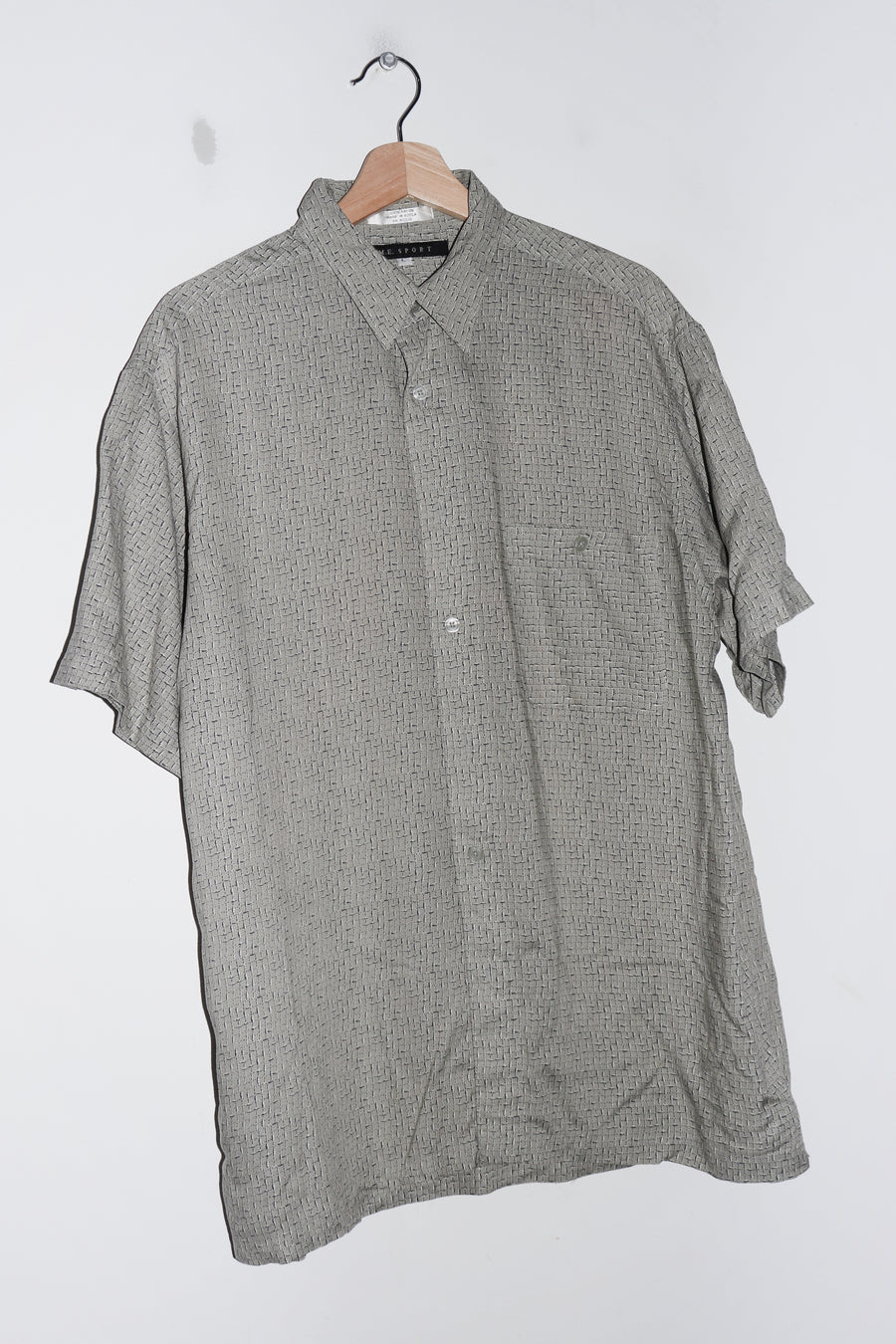 Vintage Full Print Graphic Rayon Short Sleeve Shirt (L-XL)