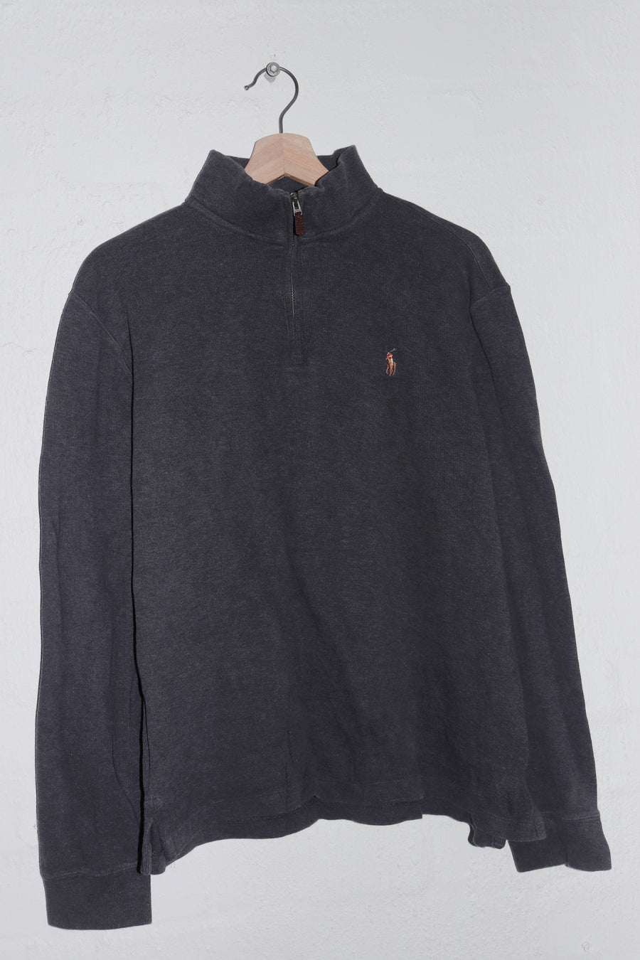 Polo Ralph Lauren Dark Grey Quarter Zip Knitted Jumper (M)