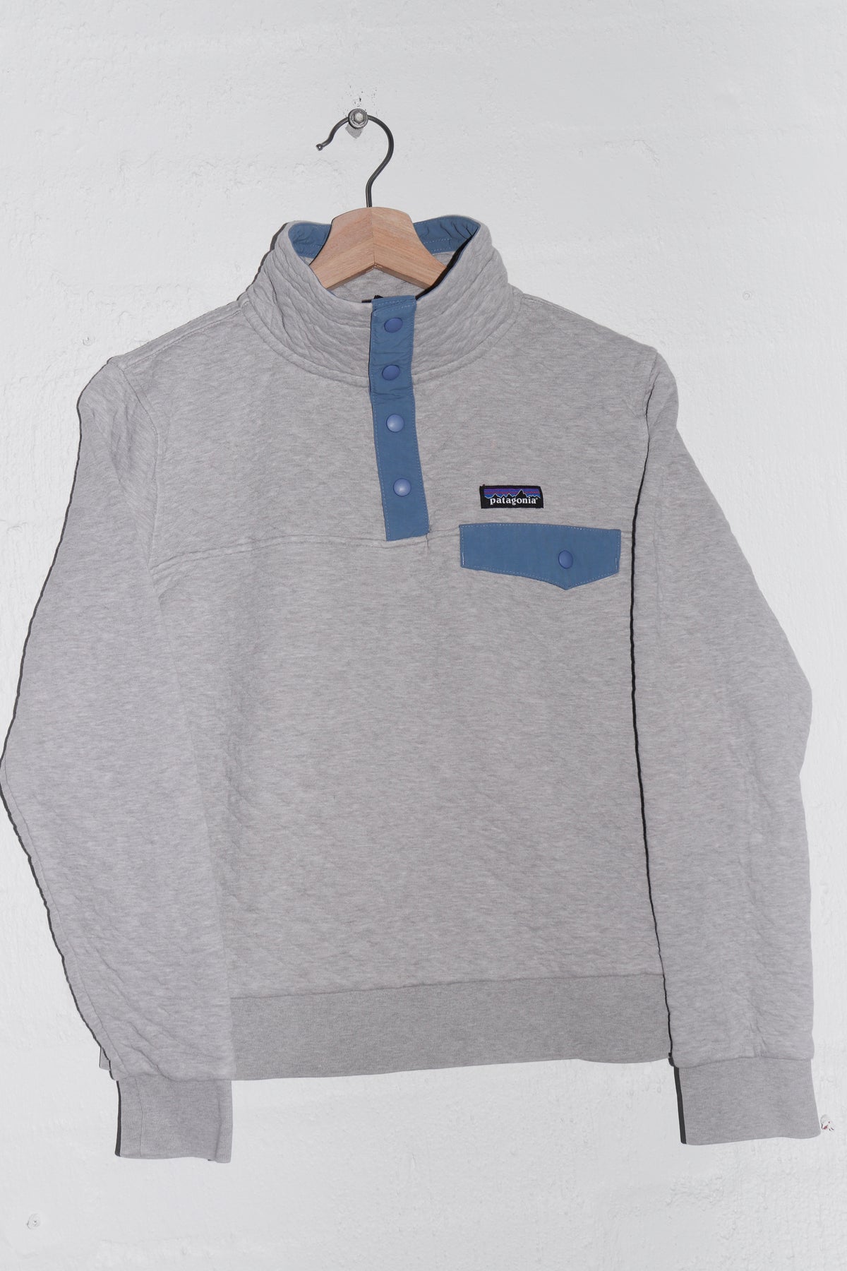 Patagonia Logo Thick Quilted Snap Button Jumper (S/S-M)