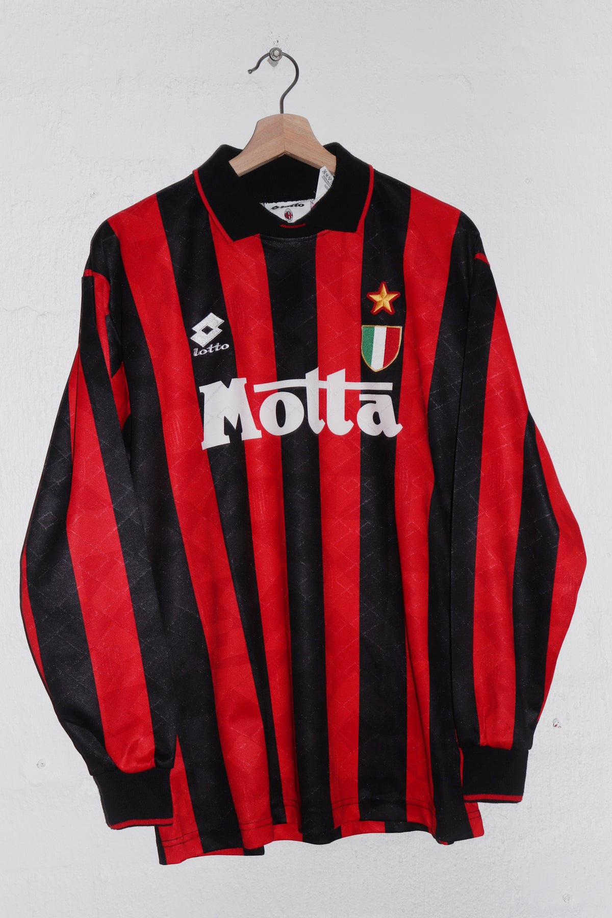 1993-94 Lotto AC Milan Home Kit Player Issue Long Sleeve Jersey (M)