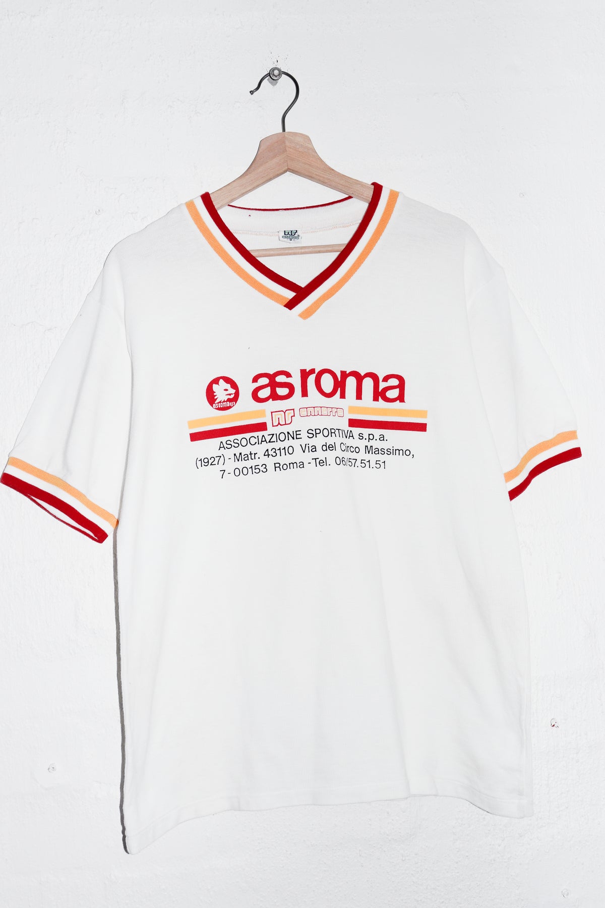 Vintage 80s Ennerre AS Roma Football Thick Tee (M)