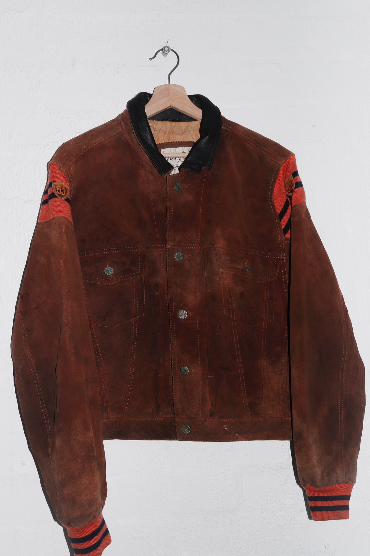 Vintage Diesel Genuine Suede Thick Leather Collared Jacket (Rare) (M)