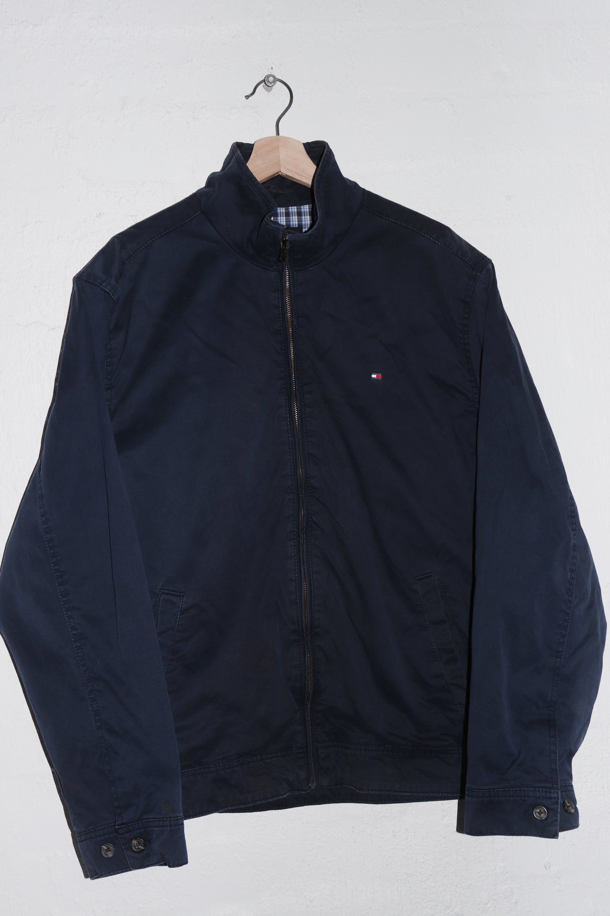 Tommy Hilfiger Embroidered Logo Navy Harrington Jacket (L)