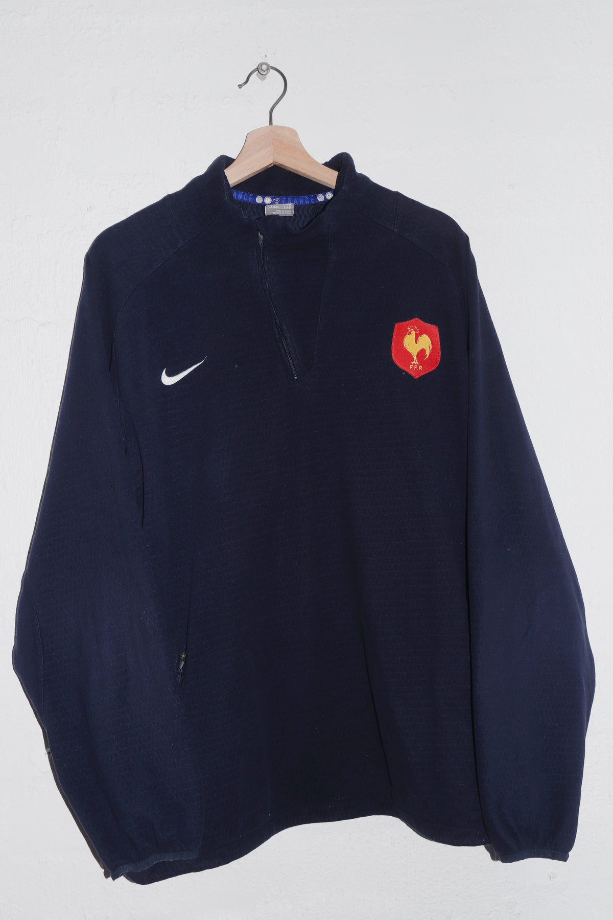 Vintage Nike France Rugby Fleece Quarter Zip Jumper (L-XL)