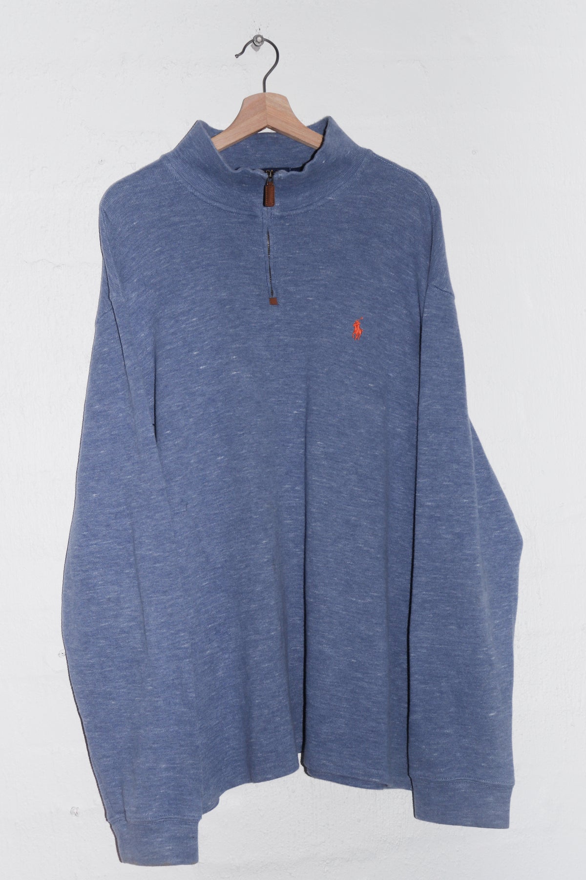 Polo Ralph Lauren Quarter Zip Blue Knitted Jumper (XXL)