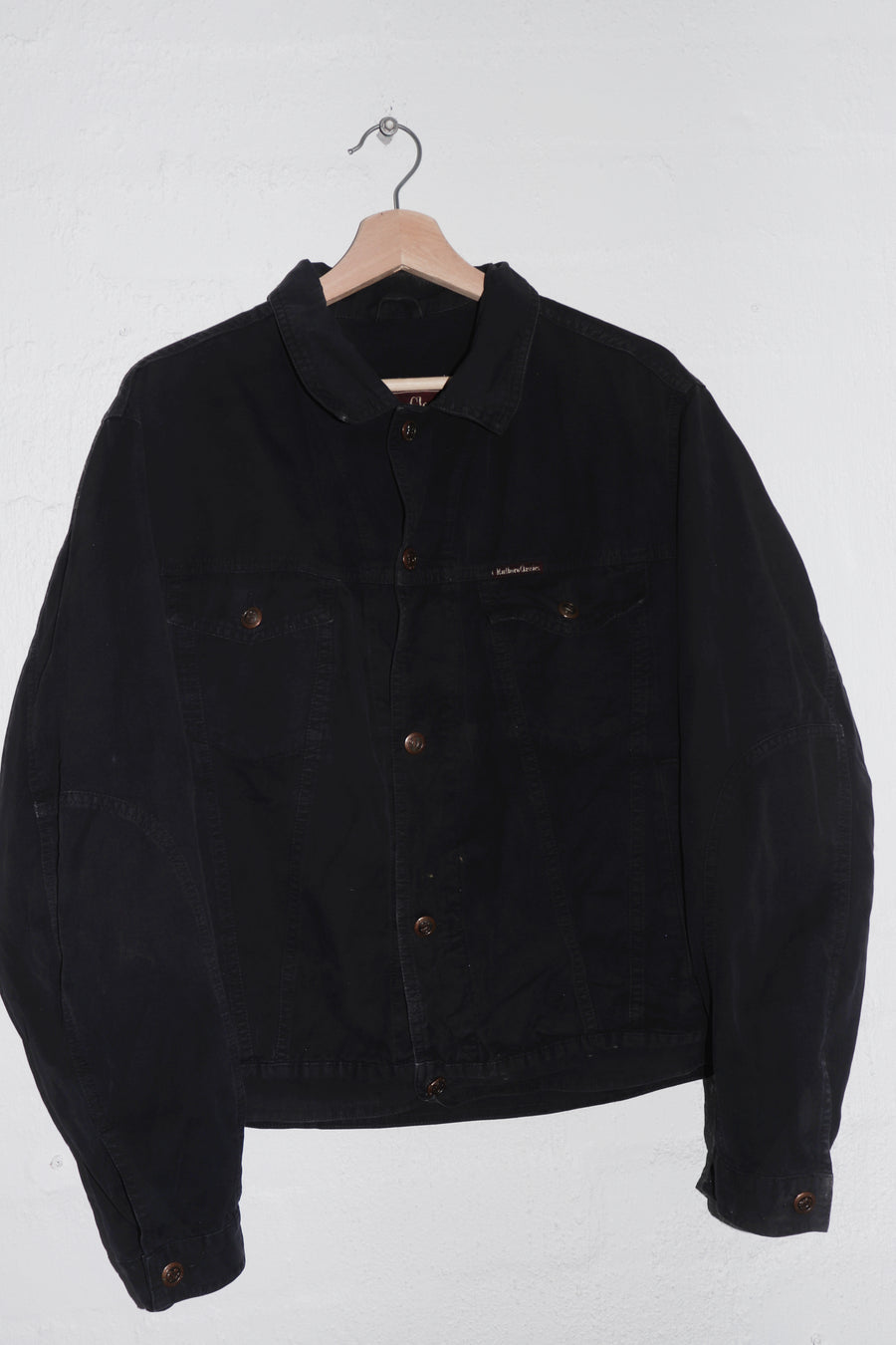 Vintage Marlboro Classics Black Canvas Cropped Collared Jacket (M)