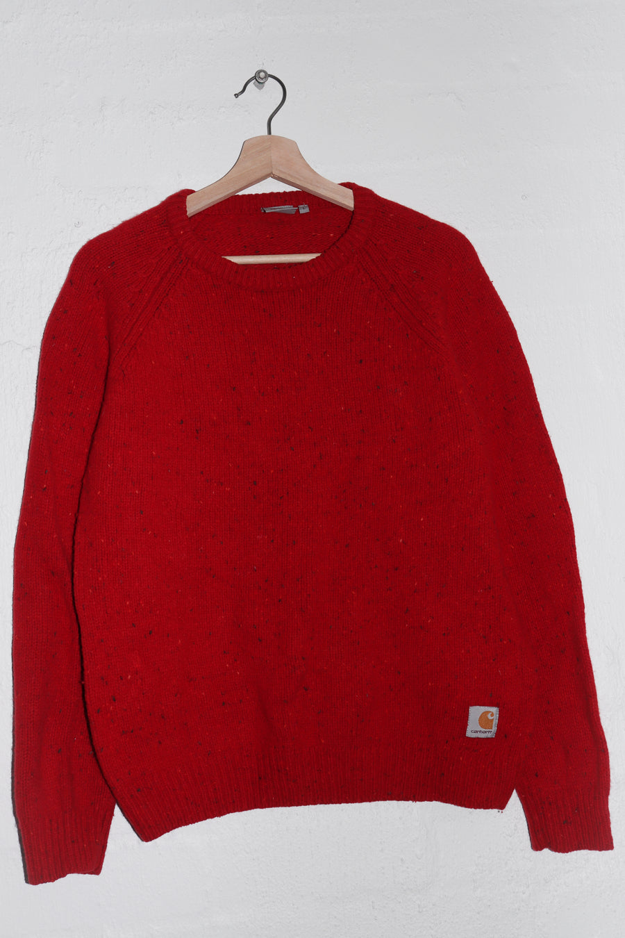 Carhartt Patch Logo Red Thick Knitted Sweater (M)