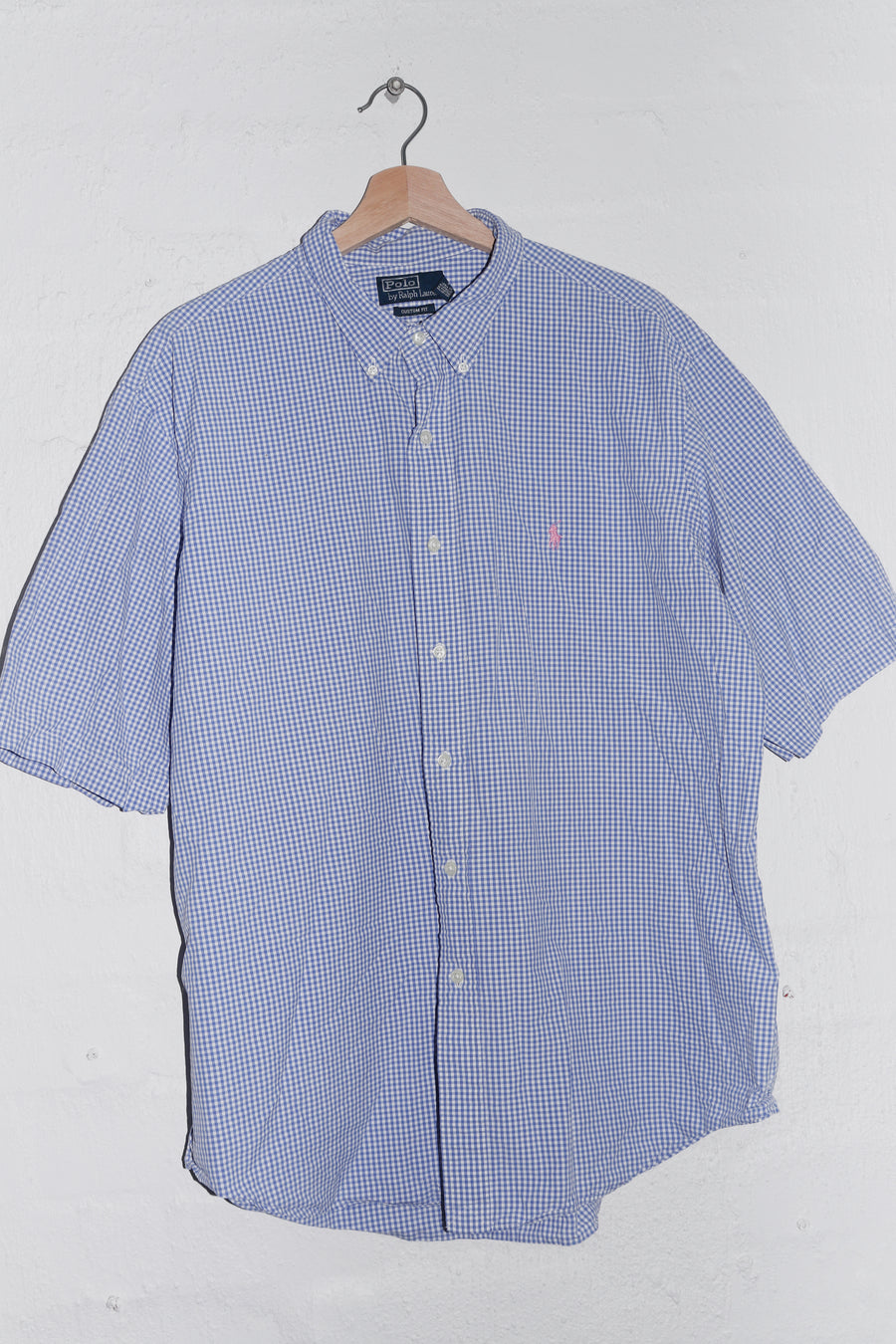 Polo Ralph Lauren Embroidered Logo Checkered Short Sleeve Shirt (XL)