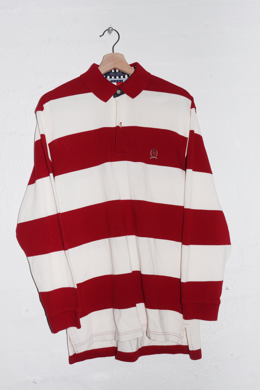 Vintage Tommy Hilfiger Embroidered Crest Thick Rugby Polo (M)