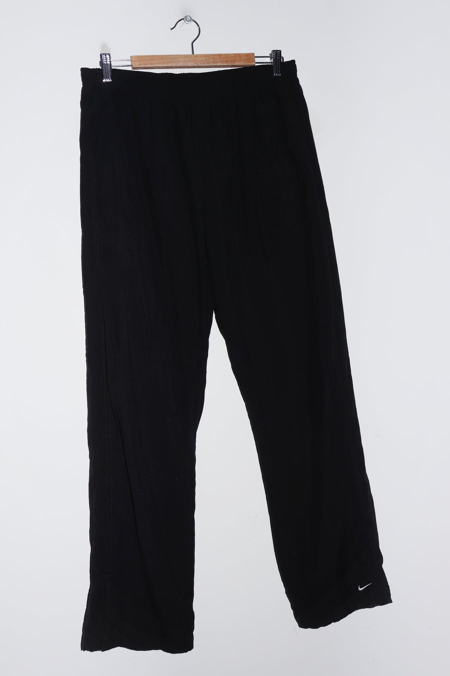 Vintage Nike Embroidered Mini Swoosh Black Track Pants (8-12)