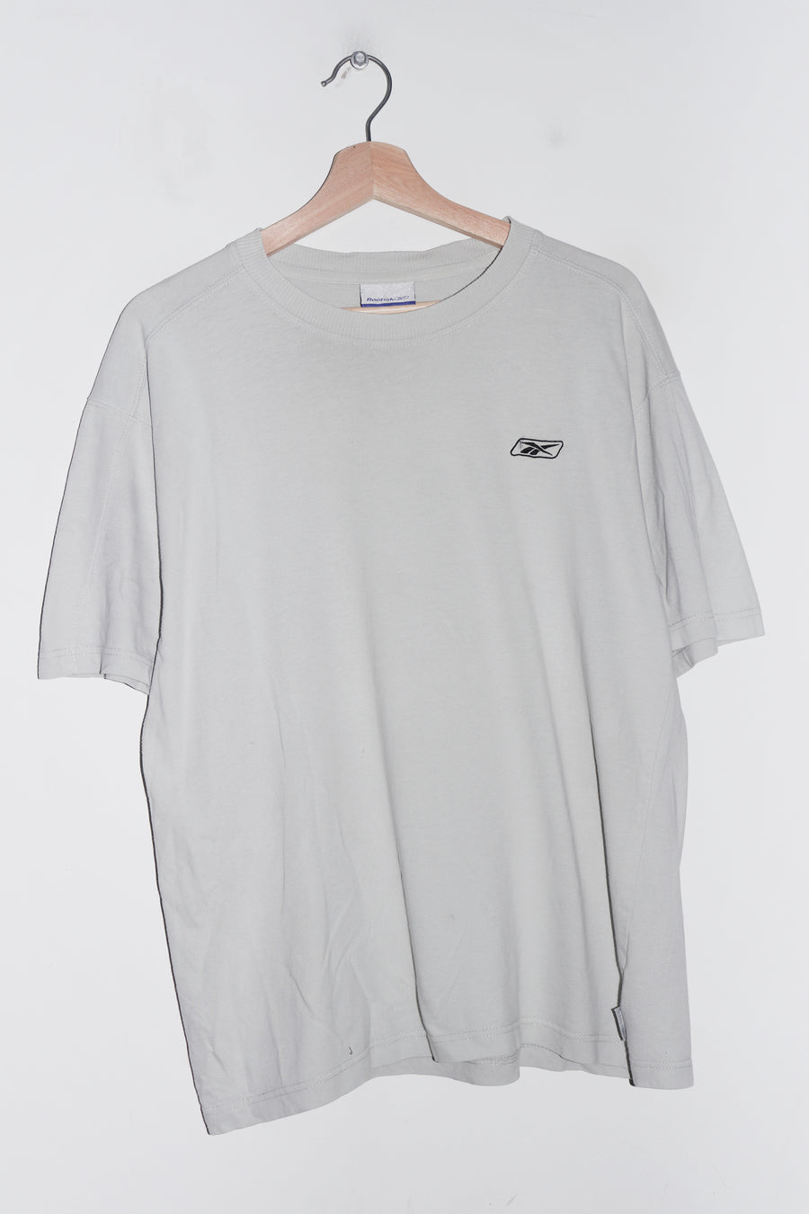 Vintage Reebok Embroidered Logo Stone Grey Tee (M)