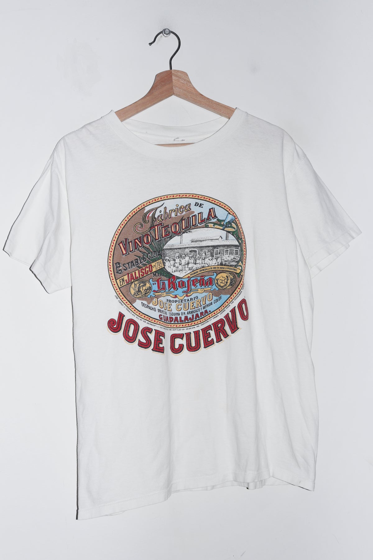 Vintage 90s Jose Cuervo Tequila White Graphic Tee (M)