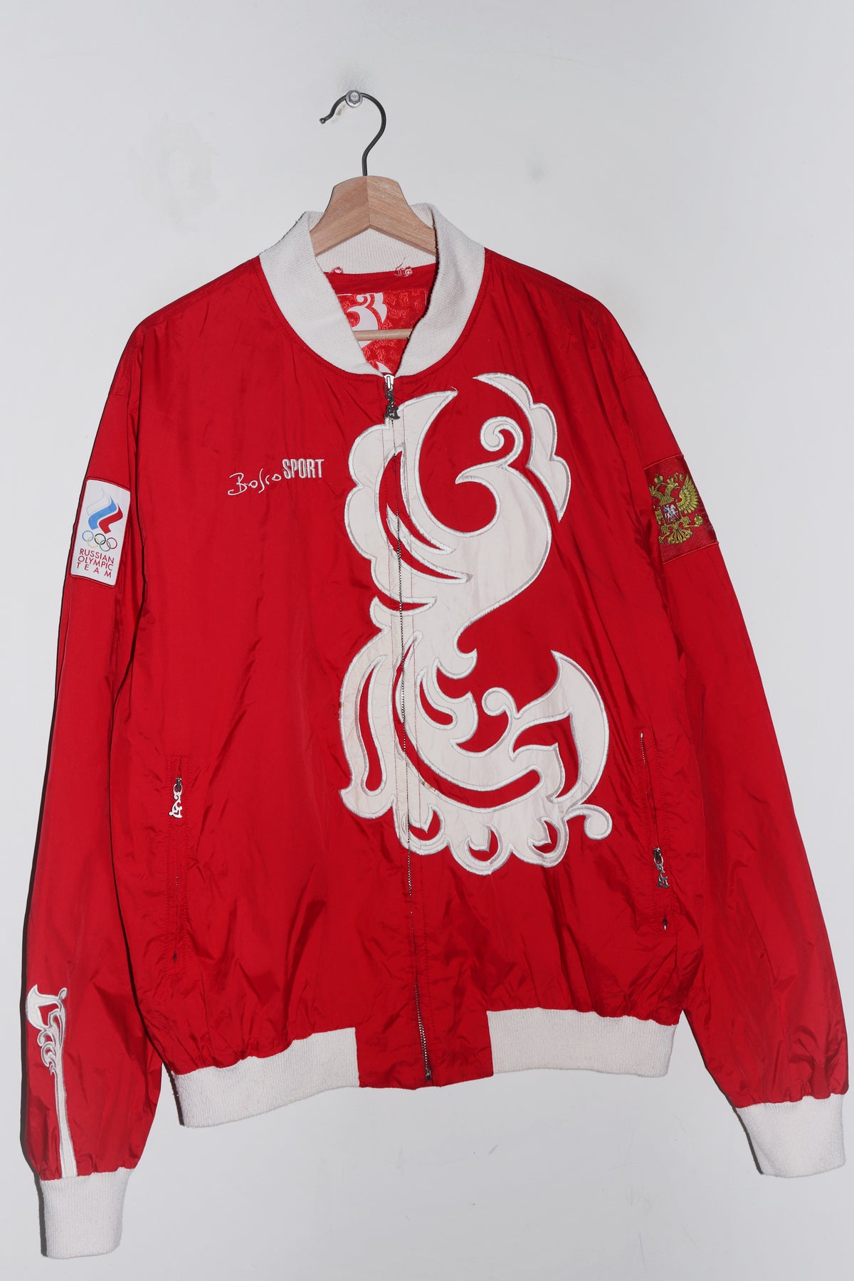 Russia Olympic Team Embroidered Patch Graphic Outerwear Jacket (M-L)