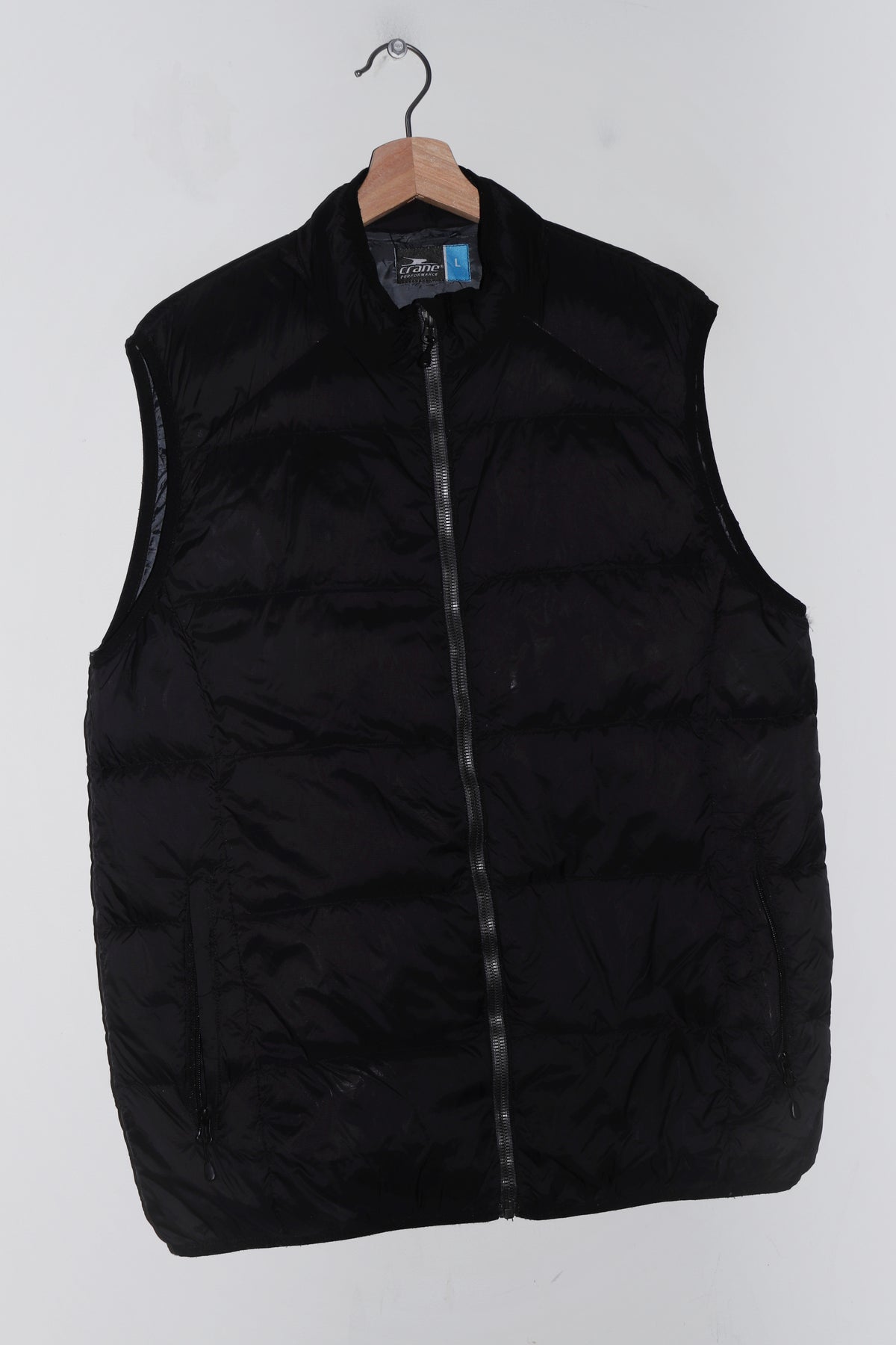Old School Insulated Down Black Puffer Vest (L)