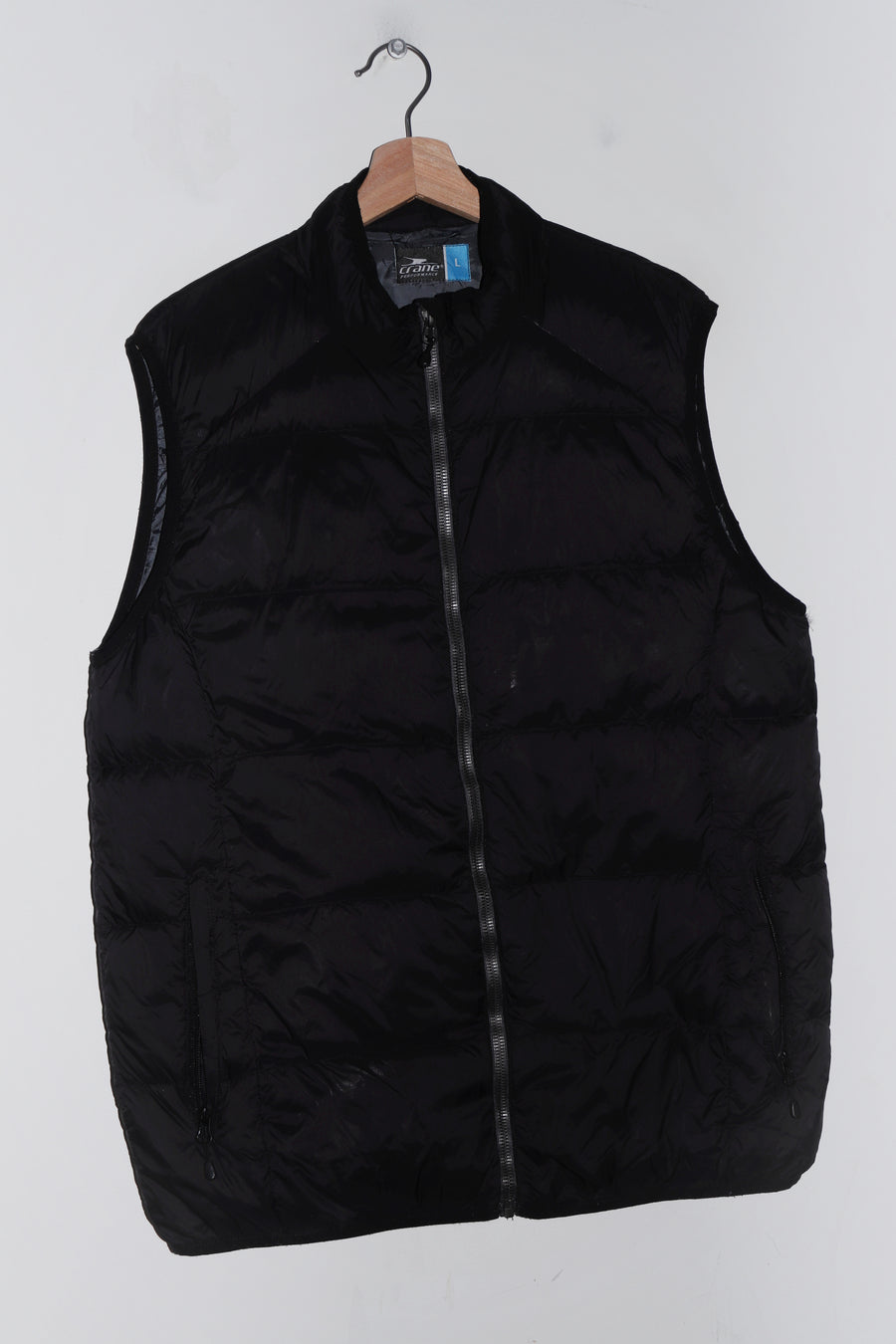 Old School Insulated Down Black Puffer Vest (L)
