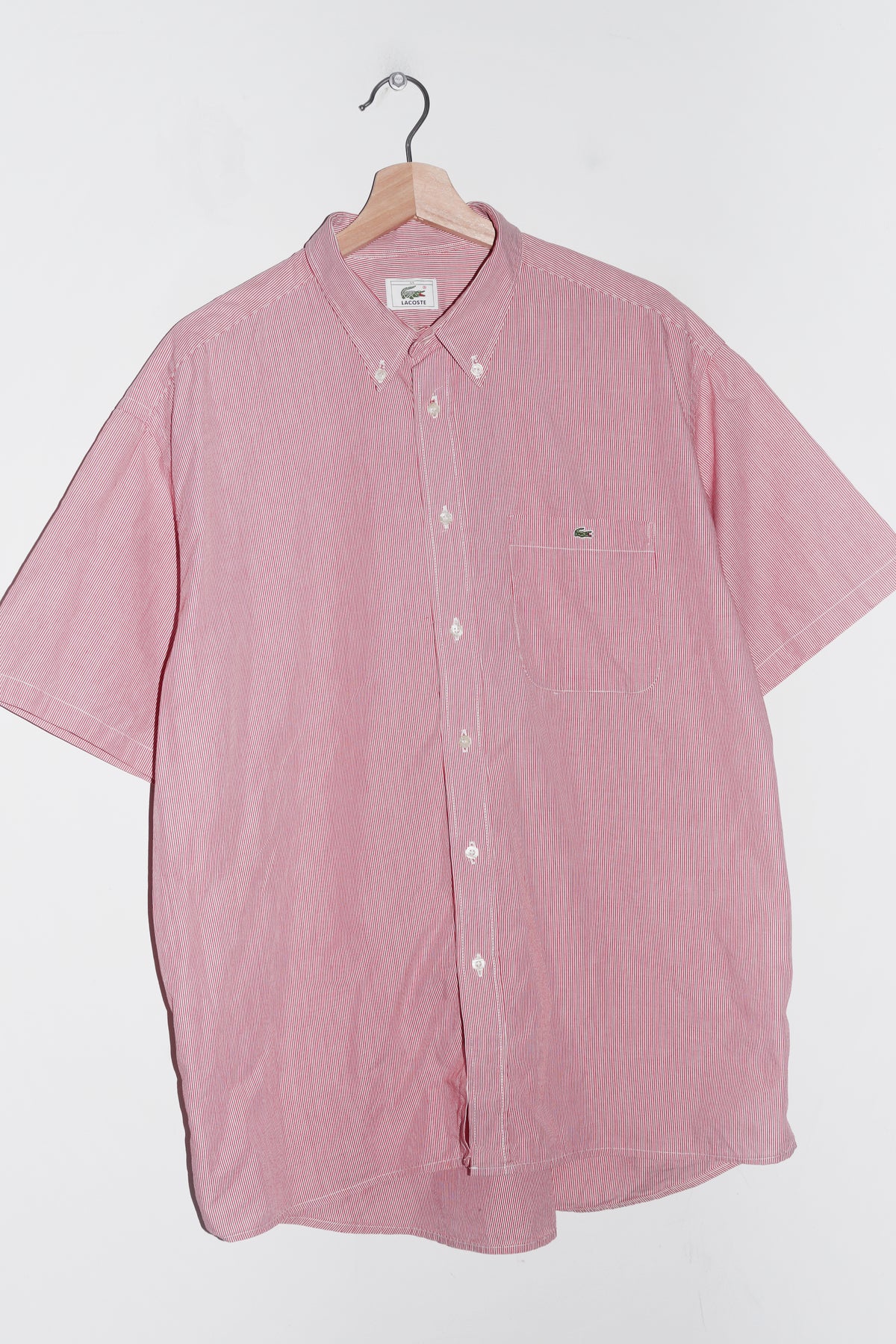 Lacoste Embroidered Logo Striped Short Sleeve Shirt (L-XL)