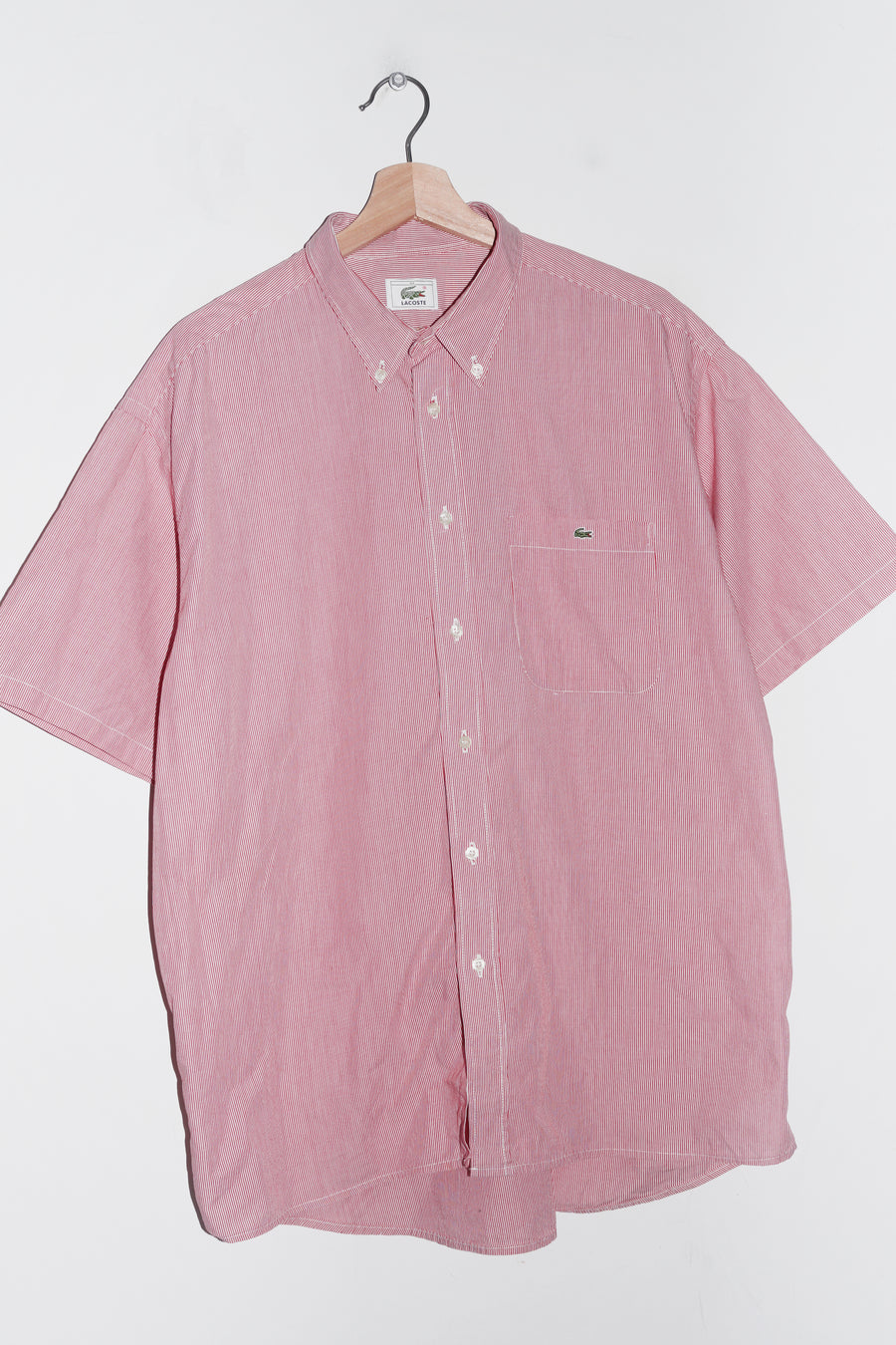 Lacoste Embroidered Logo Striped Short Sleeve Shirt (L-XL)
