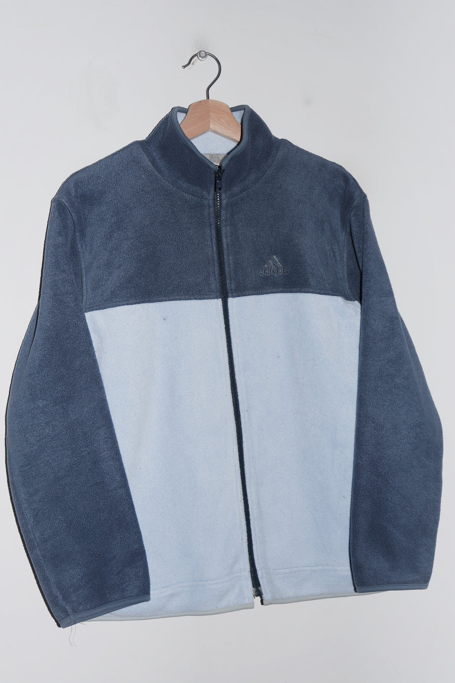Vintage Adidas Embroidered Logo Colour Block Fleece Jacket (M)