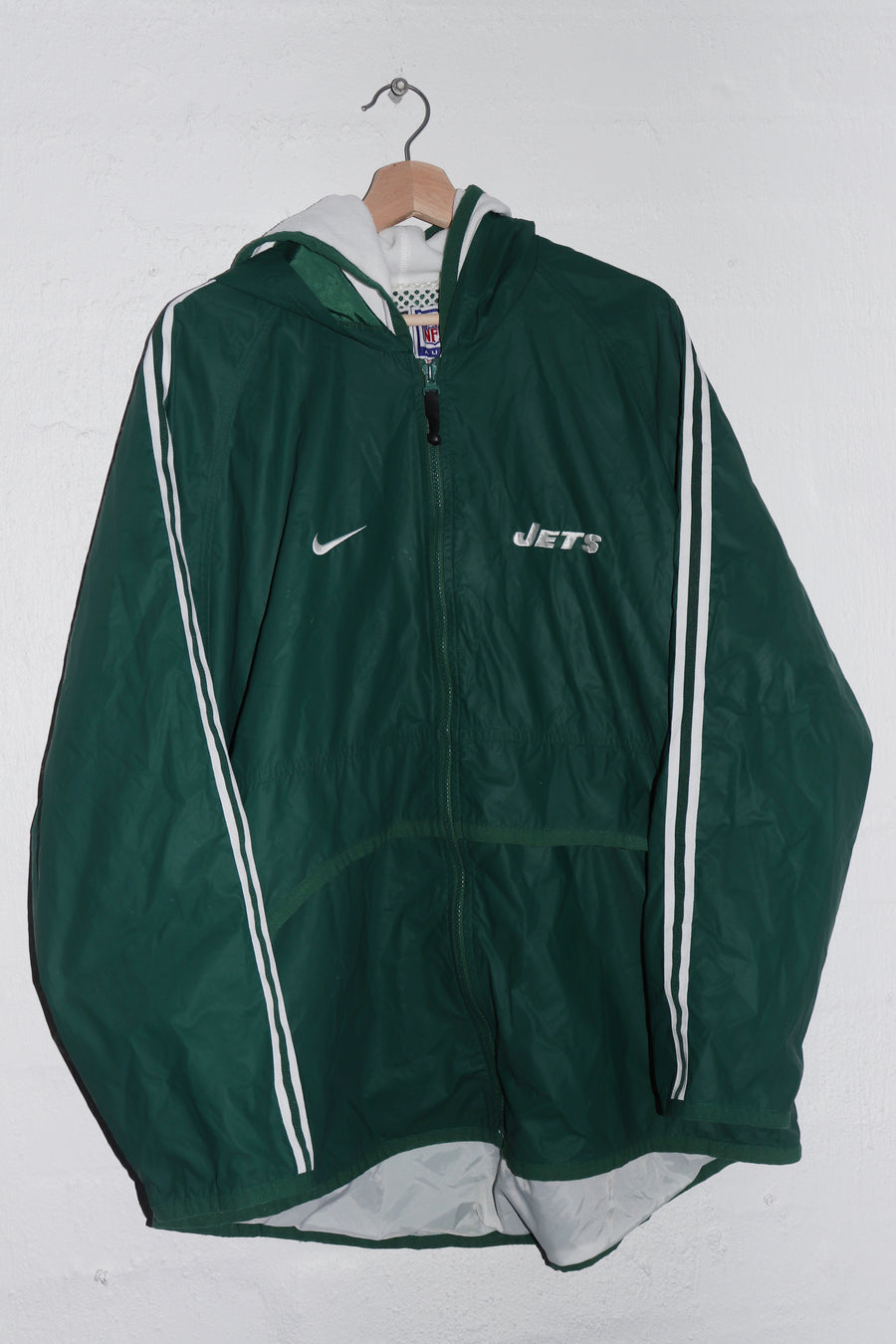 Vintage 90s Nike NFL New York Jets Mini Swoosh Track Jacket (L)