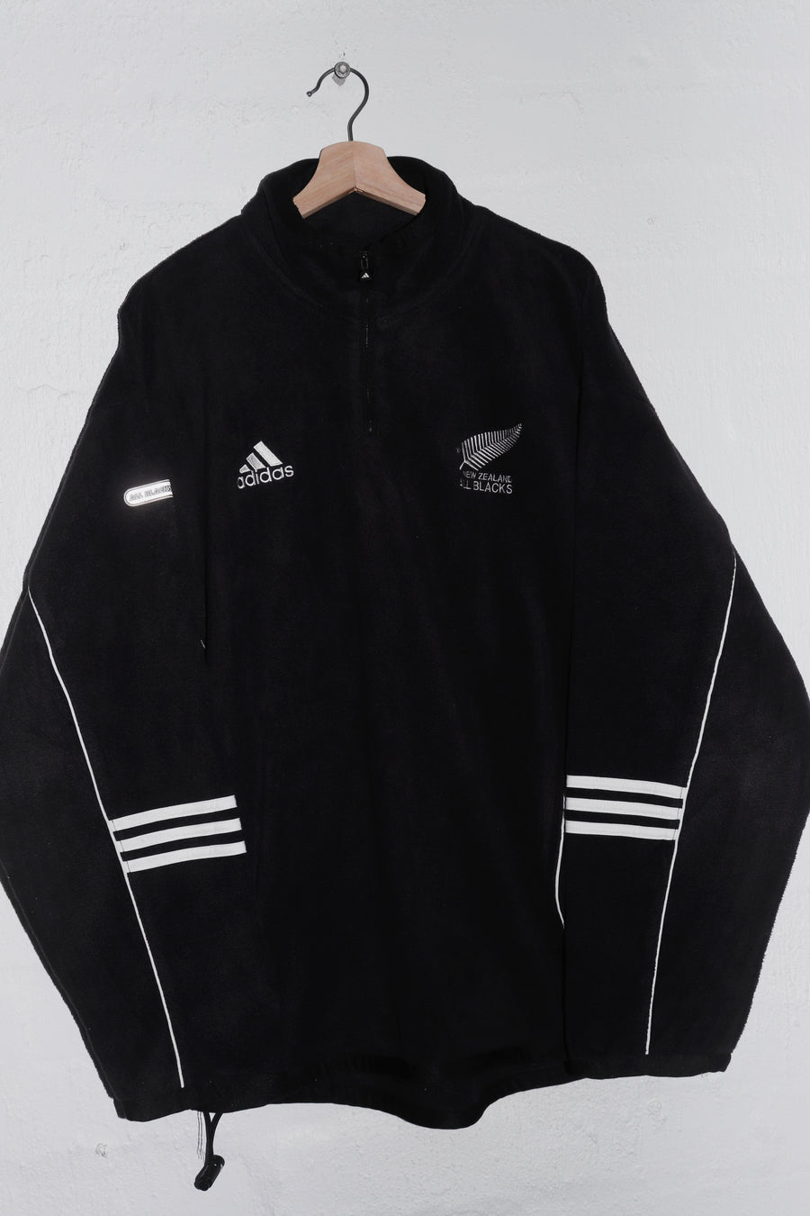 Vintage 1999 Adidas New Zealand All Black Rugby Fleece Jumper (XL)