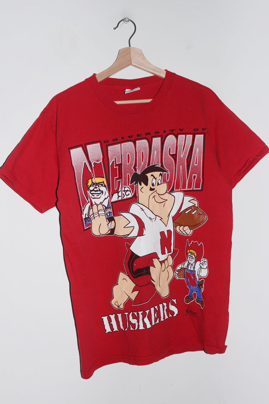 Vintage 90s Nebraska University Flintstones Graphic Tee (1994) (S-M/M)