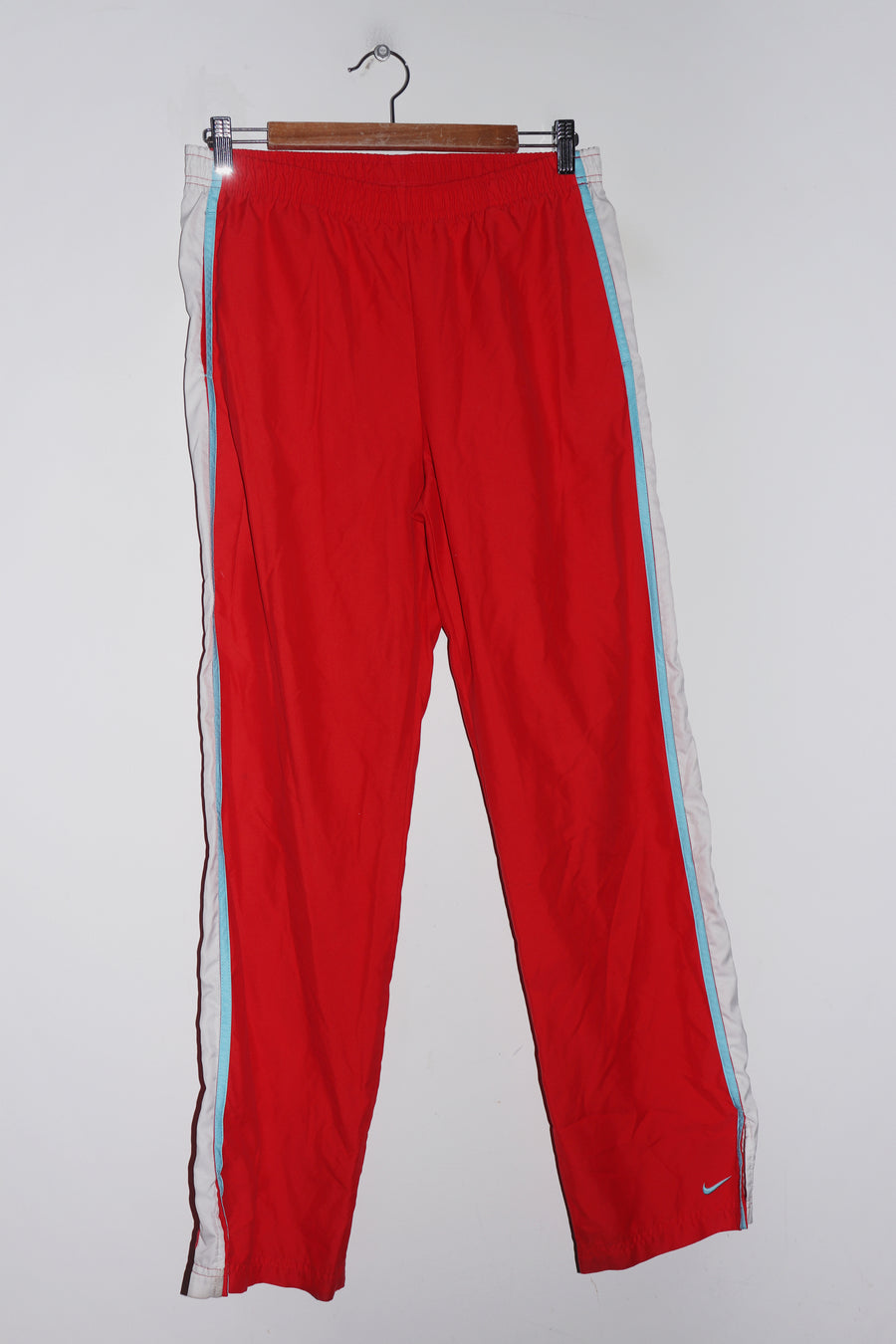 Vintage Nike Embroidered Mini Swoosh Red Track Pants (8-10)