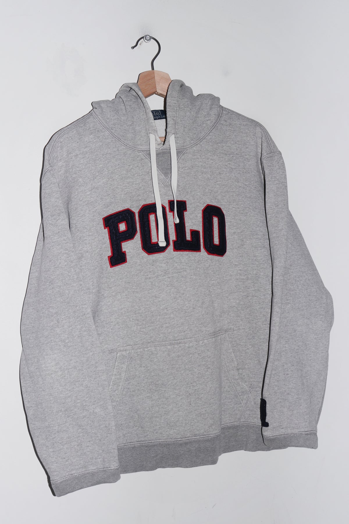 Polo Ralph Lauren Embroidered Spellout Thick Grey Hoodie (M-L)