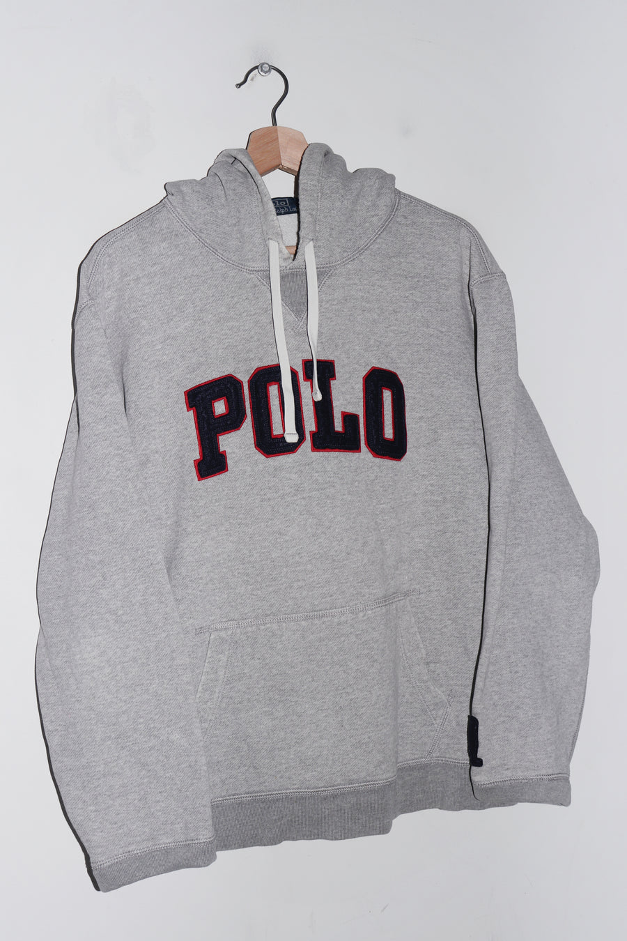 Polo Ralph Lauren Embroidered Spellout Thick Grey Hoodie (M-L)