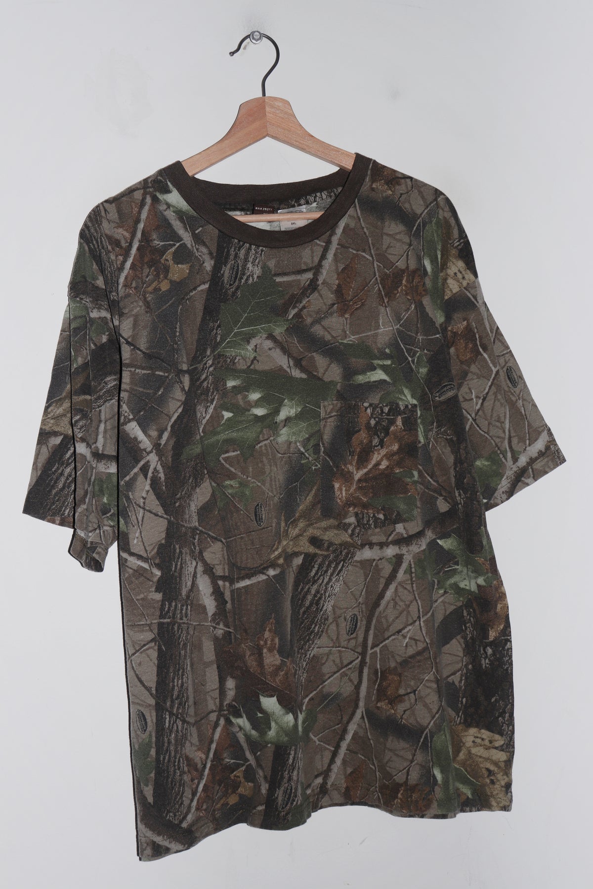 Old School Real Tree Camo Full Print Graphic Pocket Tee (XL+)