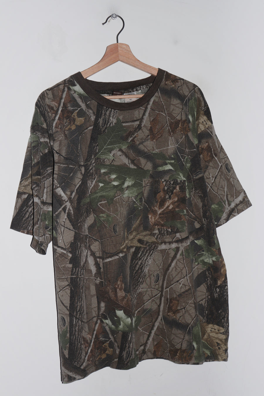Old School Real Tree Camo Full Print Graphic Pocket Tee (XL+)